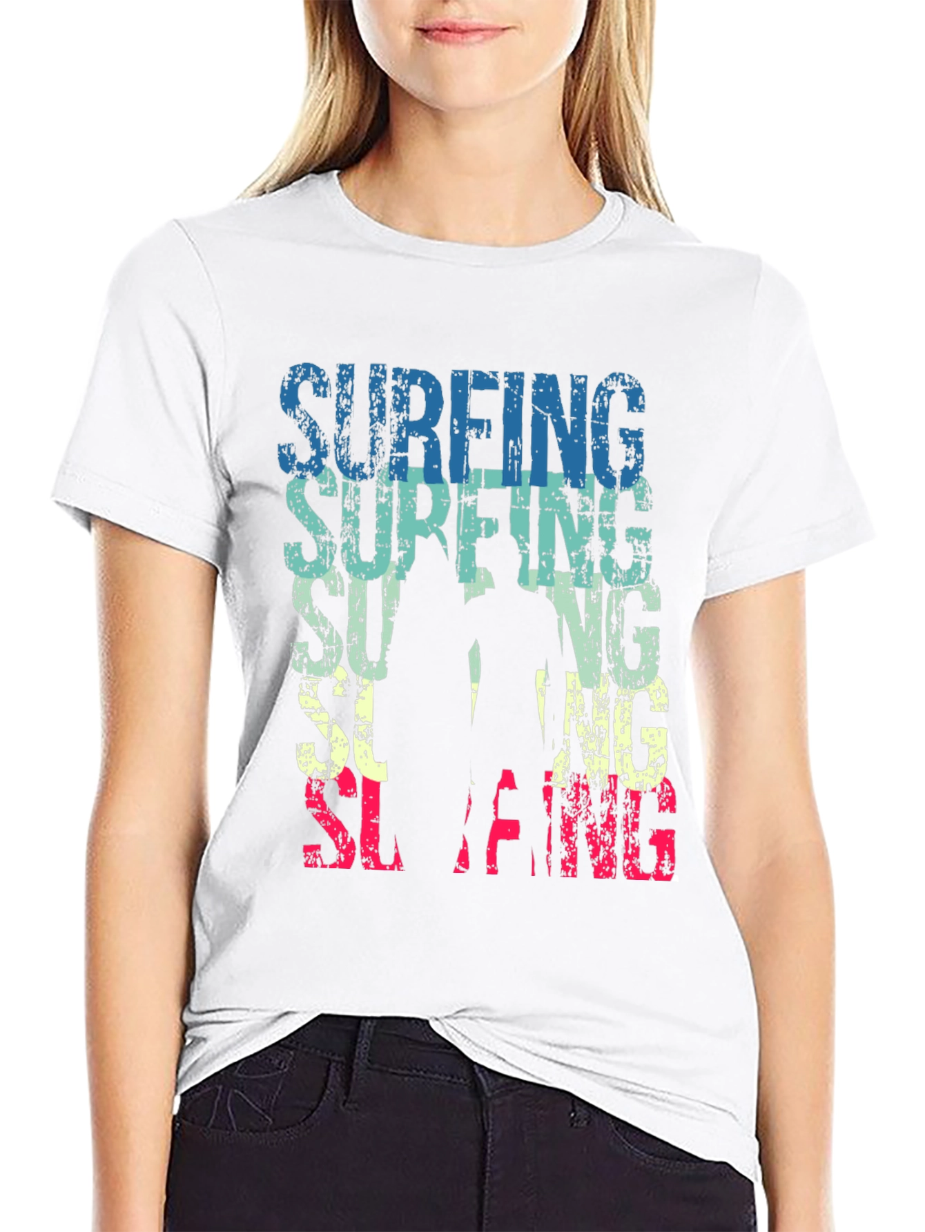 Surfing Graphic Tee - Retro Style