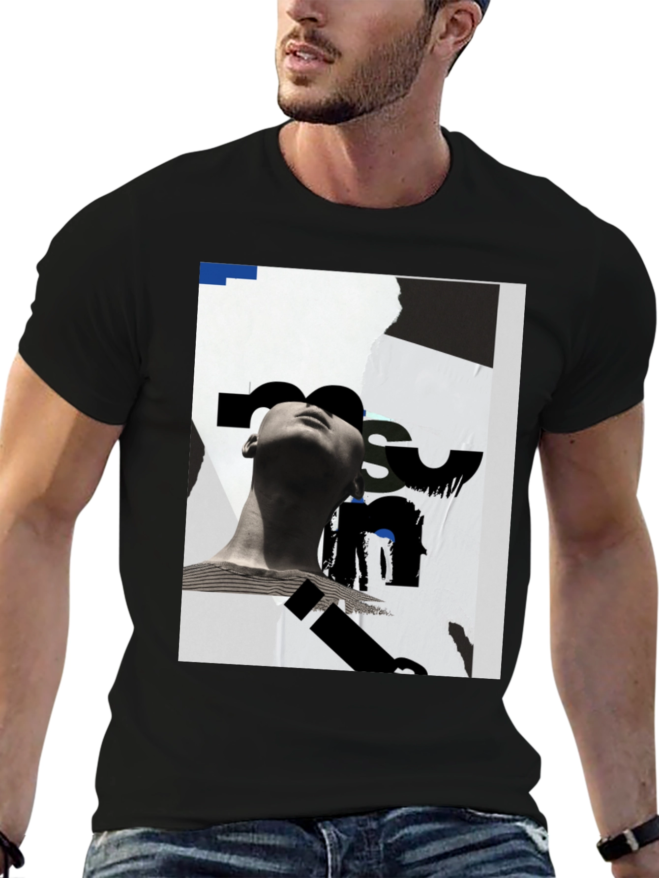Abstract Graphic Black T-Shirt - Modern Art Tee