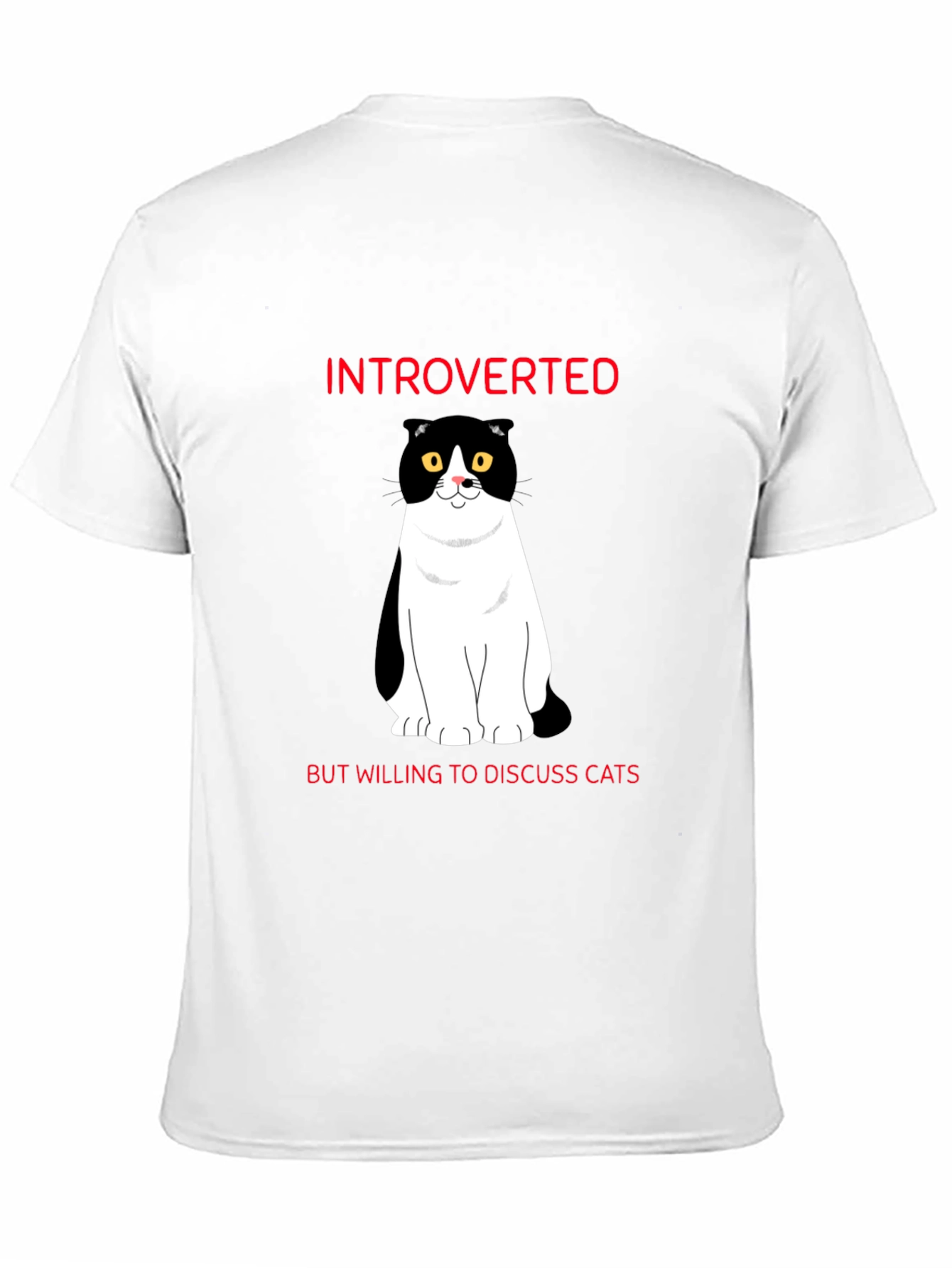 Introverted Cat Lover T-Shirt - Black