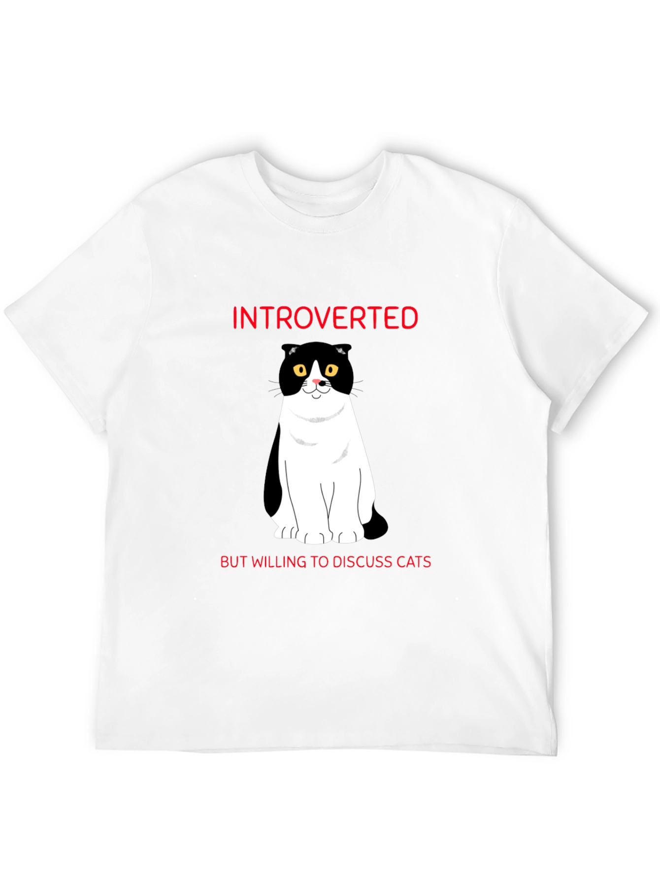 Introverted Cat Lover T-Shirt - Black
