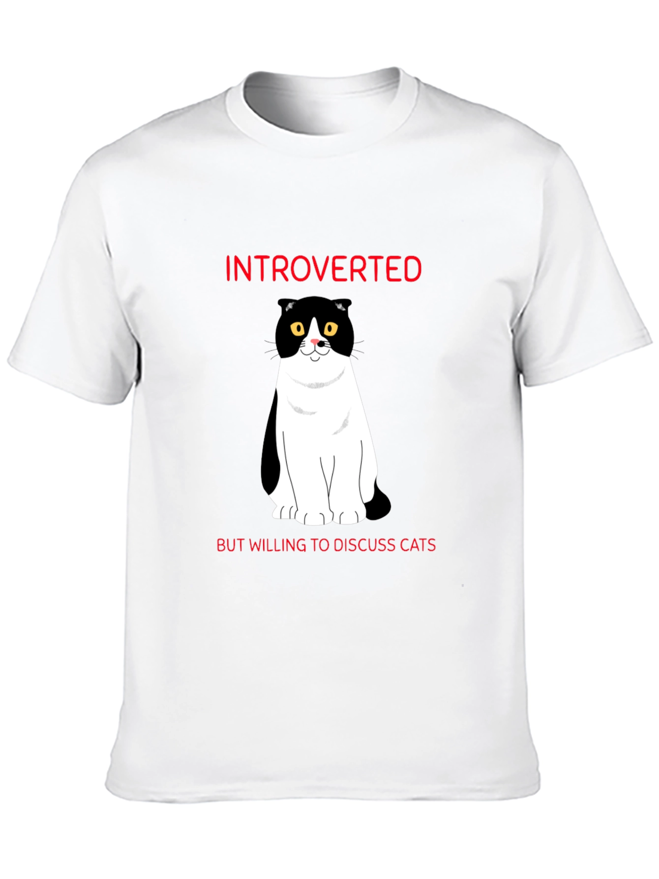 Introverted Cat Lover T-Shirt - Black