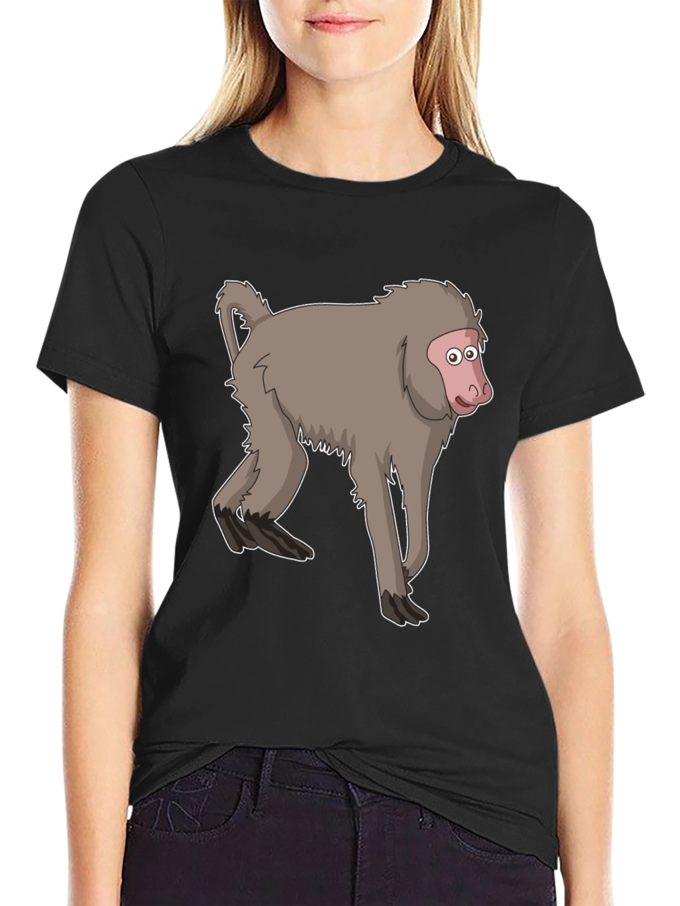 Monkey Cartoon T-Shirt - Unisex Black Tee