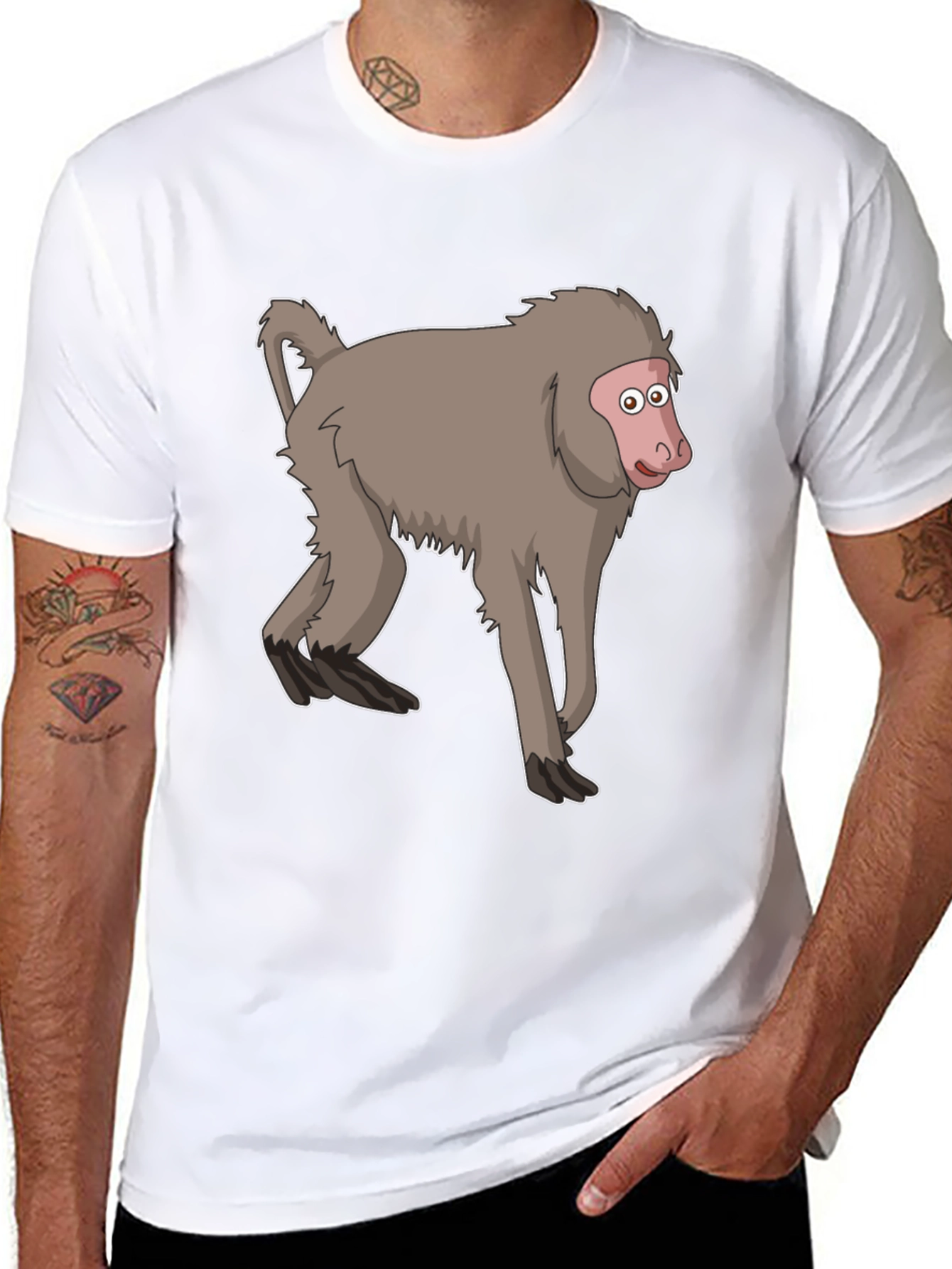 Monkey Cartoon T-Shirt - Unisex Black Tee