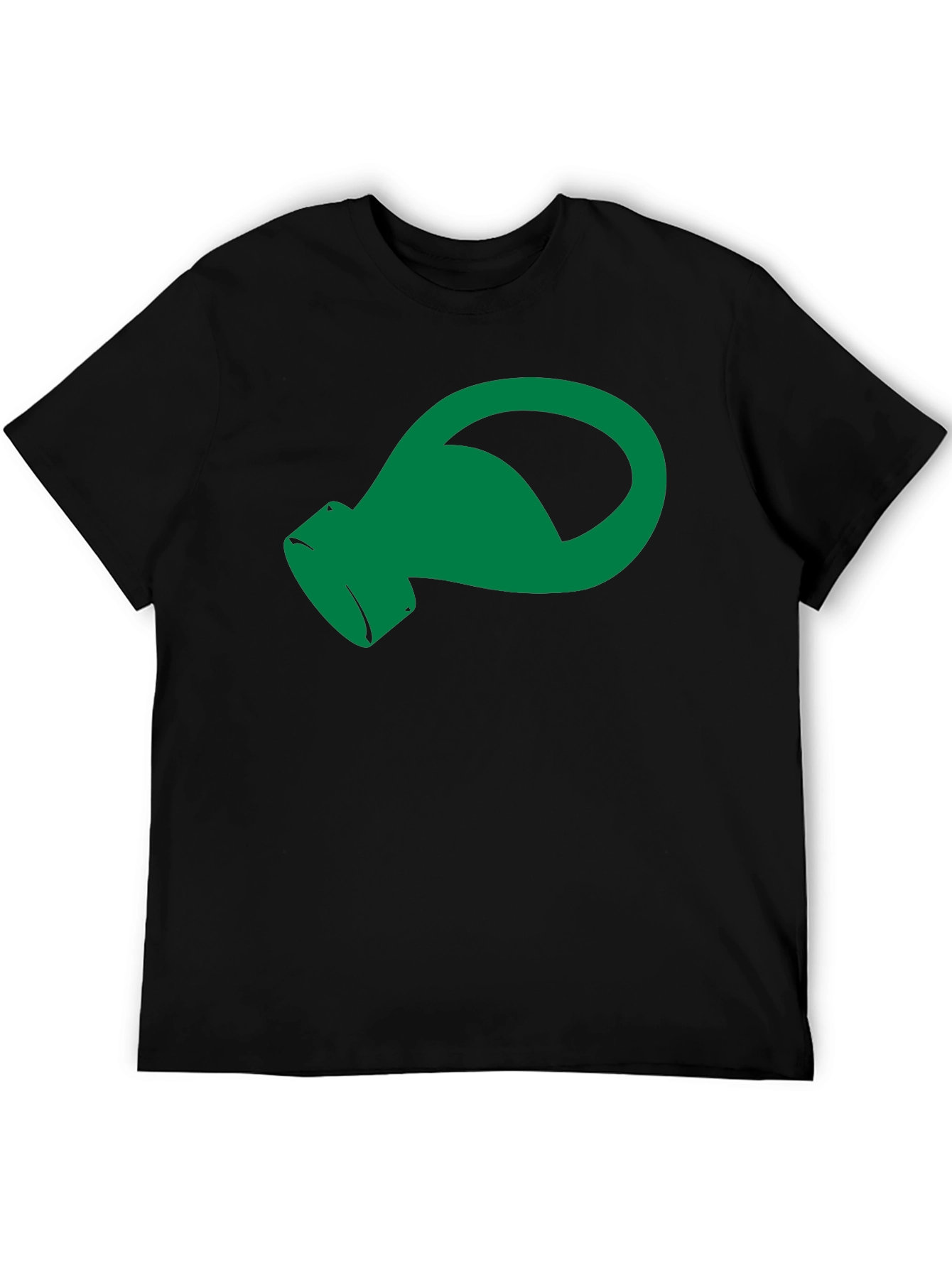 Green Genie Lamp Graphic Black T-Shirt