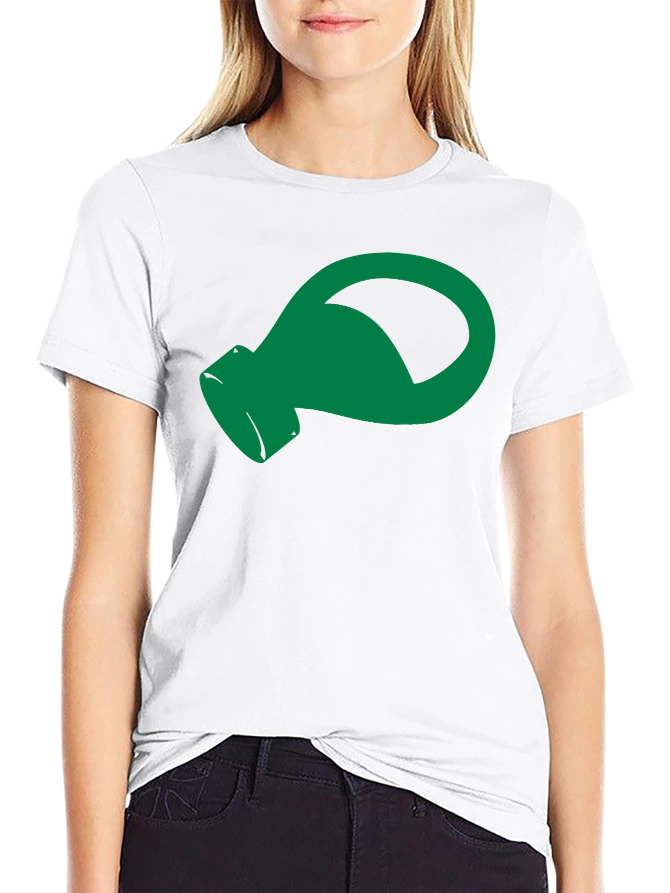 Green Genie Lamp Graphic Black T-Shirt