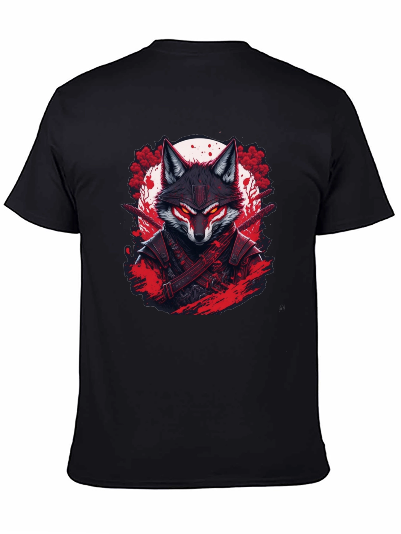 Samurai Fox Graphic Tee - Mens Black T-Shirt