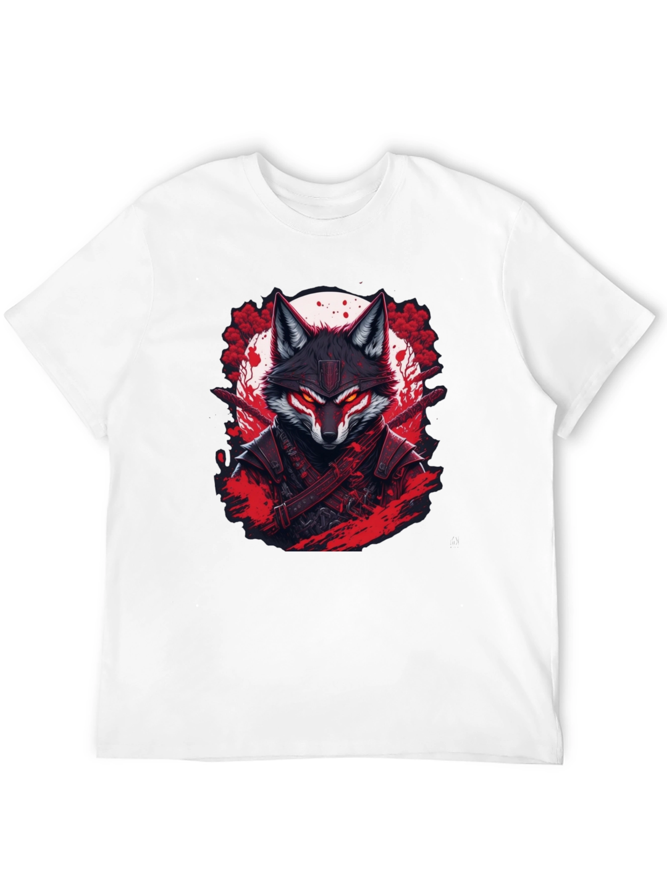 Samurai Fox Graphic Tee - Mens Black T-Shirt