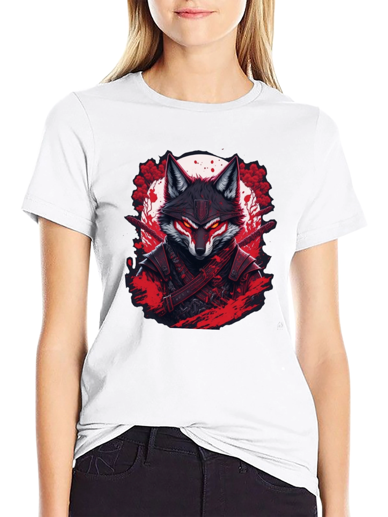 Samurai Fox Graphic Tee - Mens Black T-Shirt