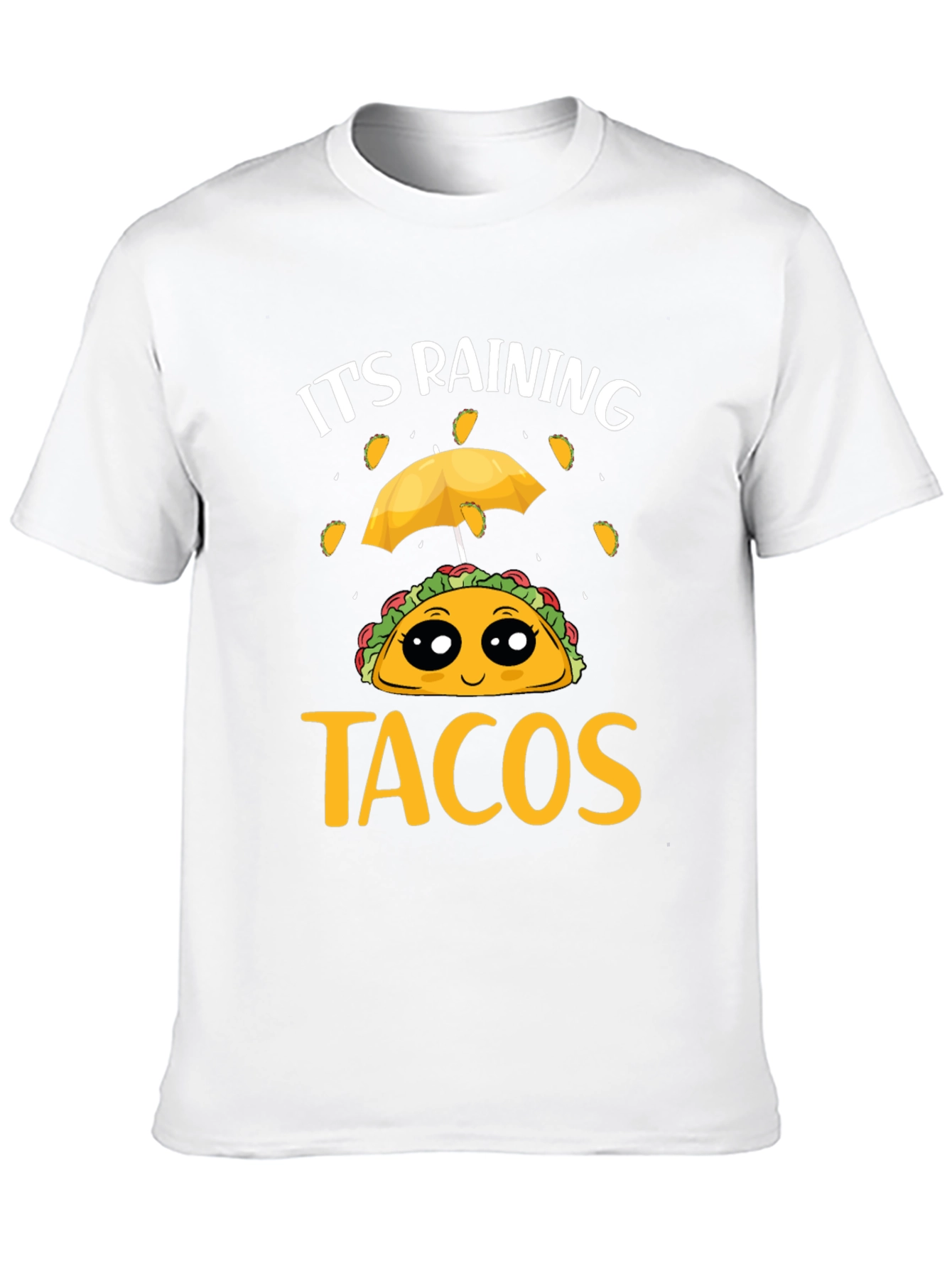 Its Raining Tacos Black T-Shirt Funny Foodie Tee