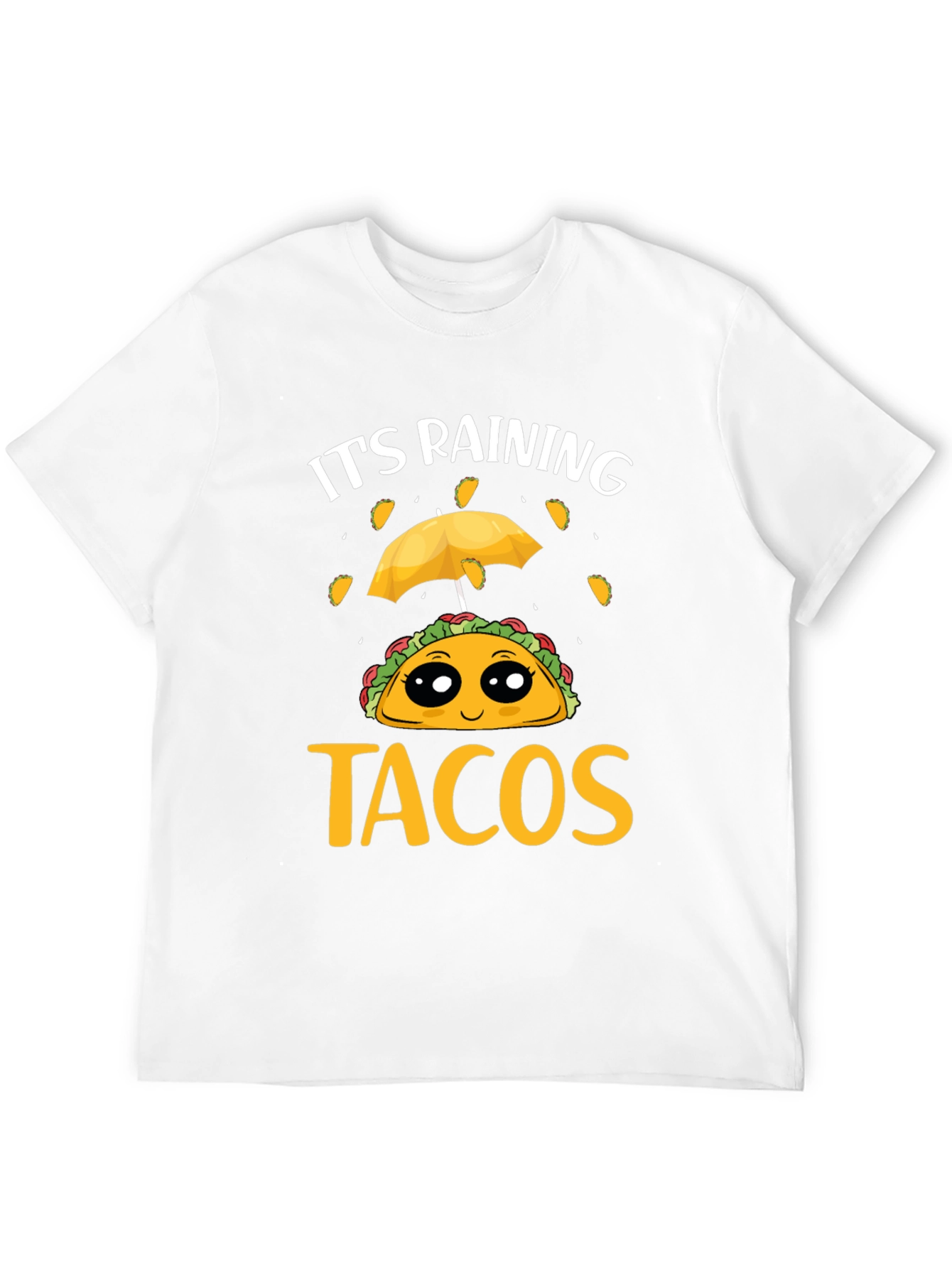 Its Raining Tacos Black T-Shirt Funny Foodie Tee
