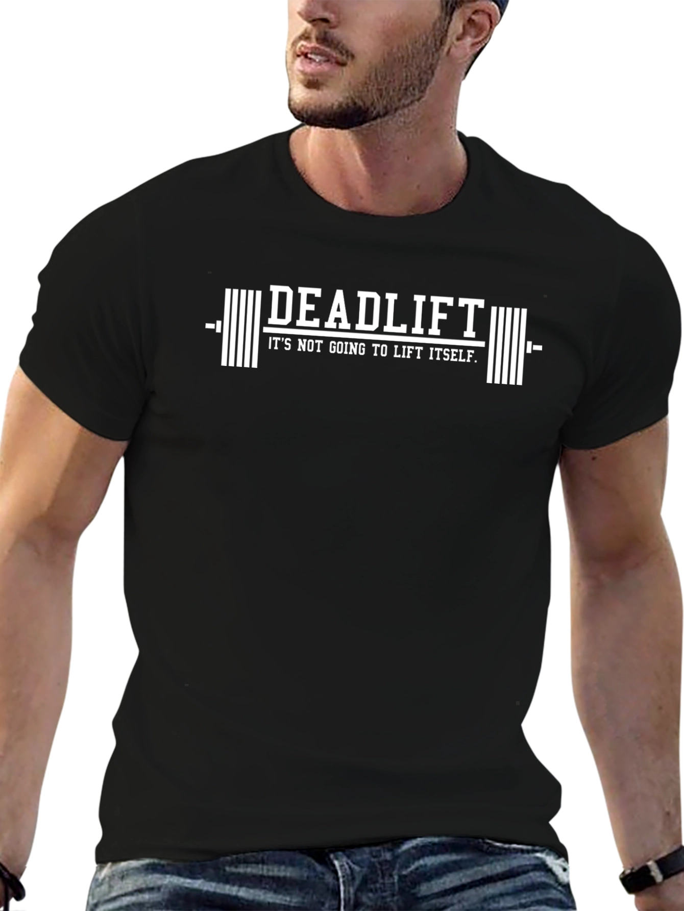 Deadlift Itself Mens Black Graphic Tee