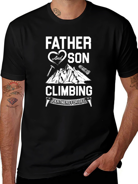 Father and Son Climbing T-Shirt - Partners for Life