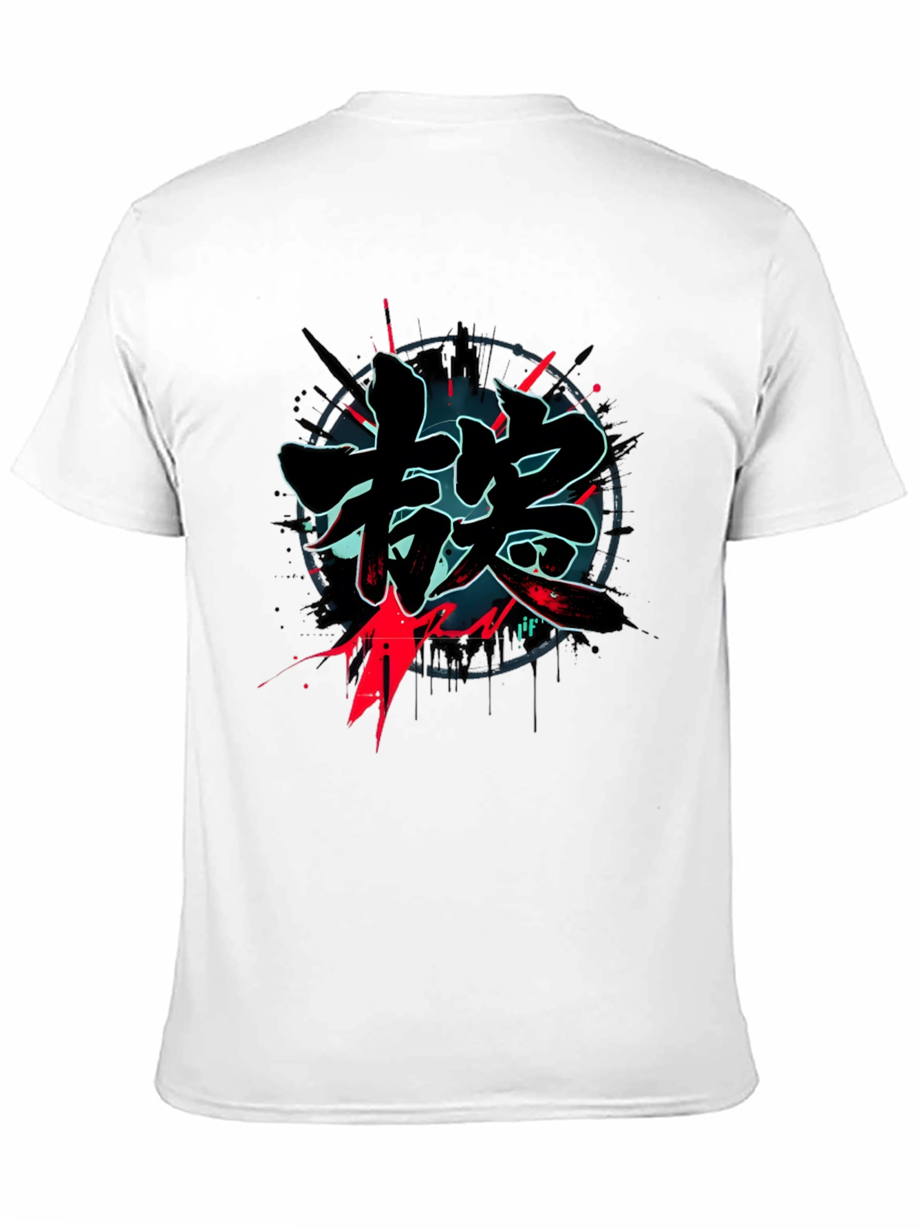 Kanji Graphic Print Black T-Shirt