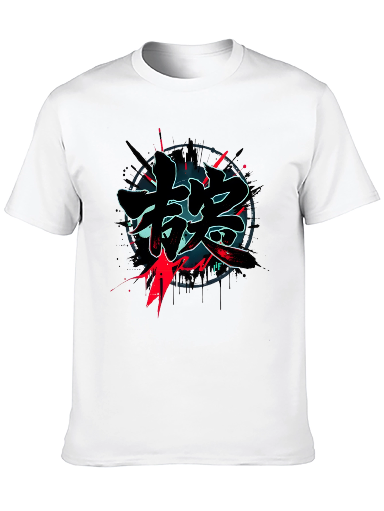 Kanji Graphic Print Black T-Shirt