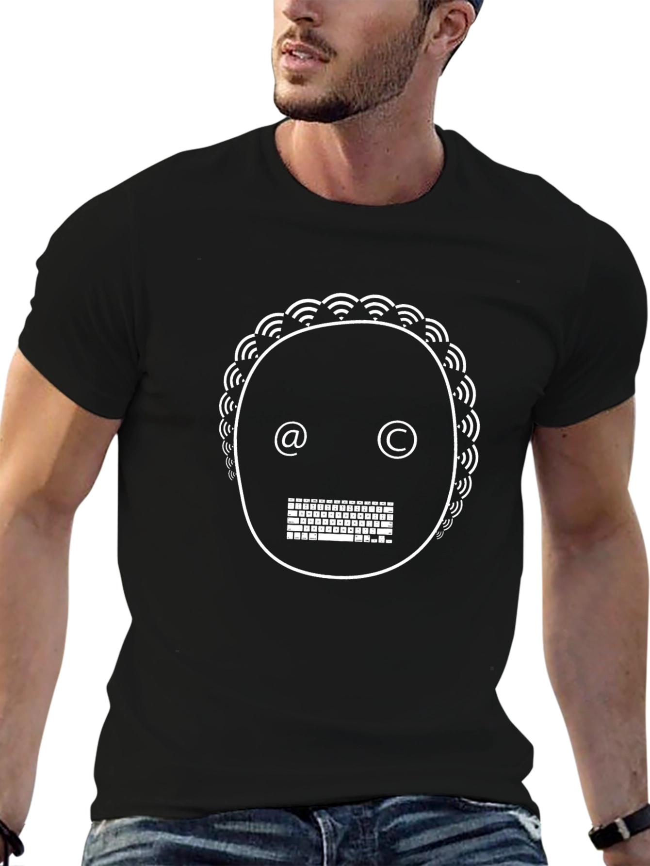 Geeky Graphic Tee - Keyboard Face