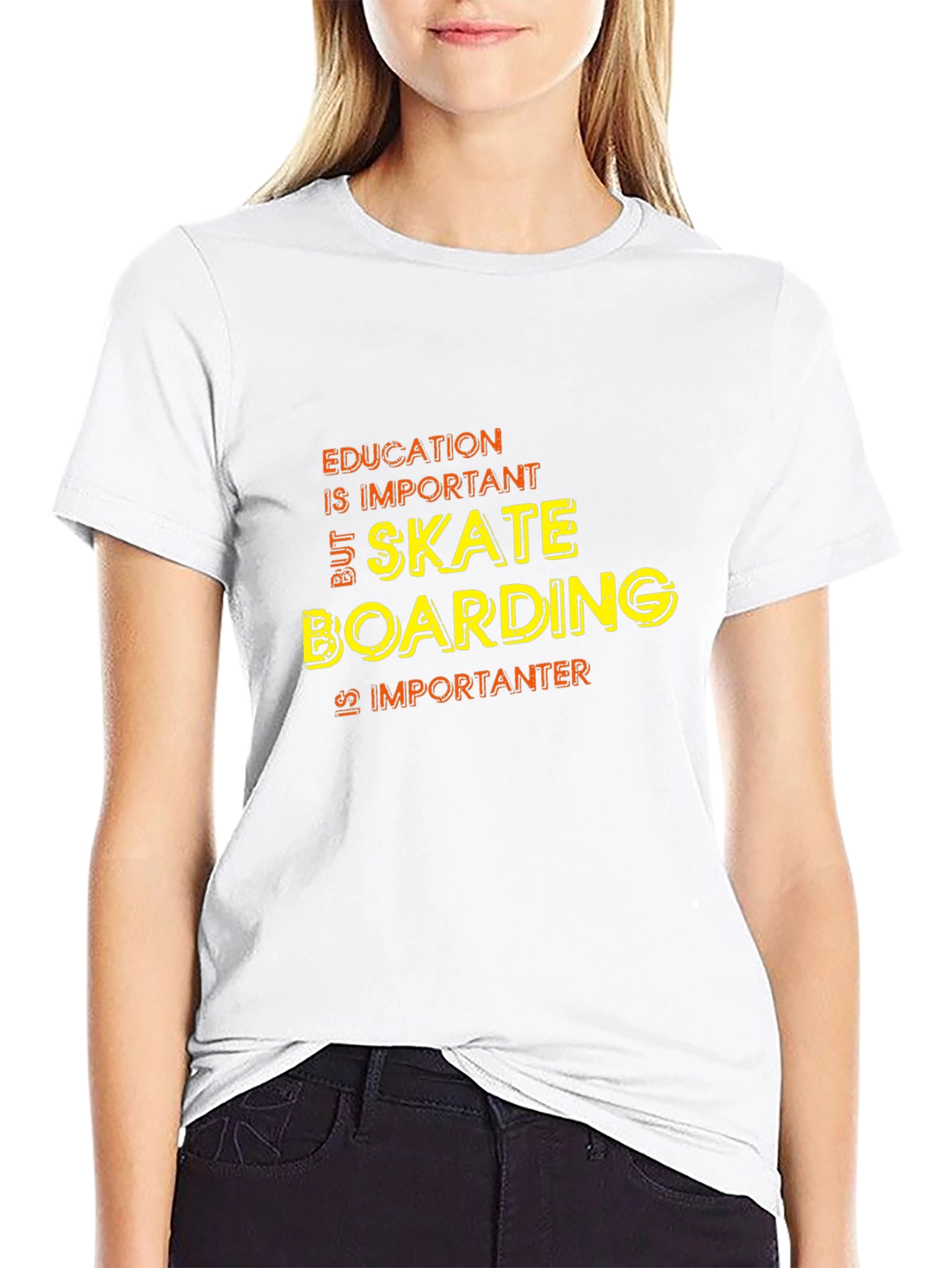 Skateboarding is Importanter T-Shirt - Black