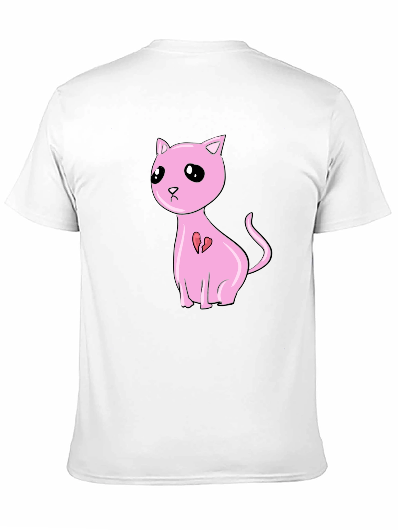 Pink Broken Heart Cat T-Shirt - Unisex Style