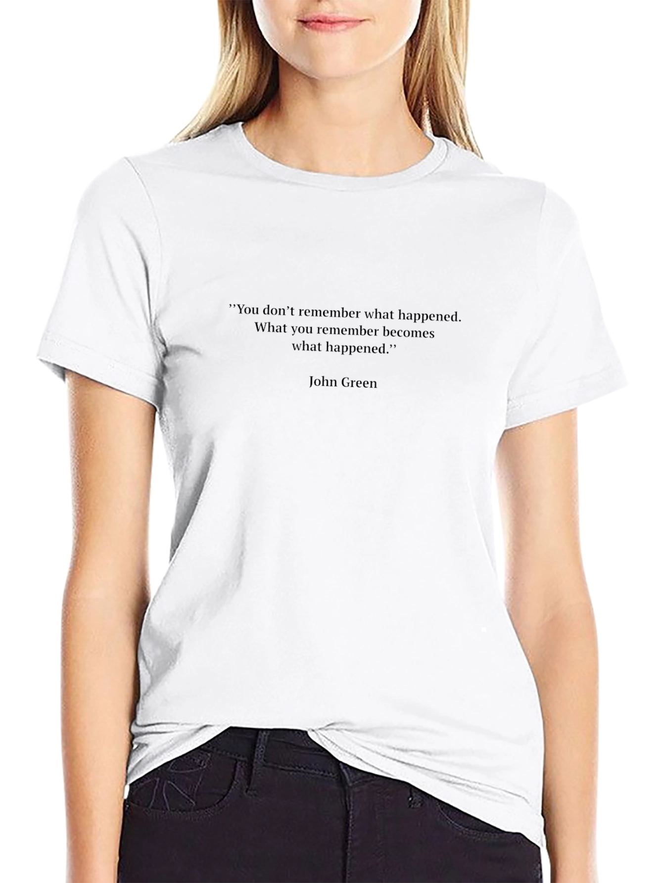 Mens Black T-Shirt with Quote from John Green