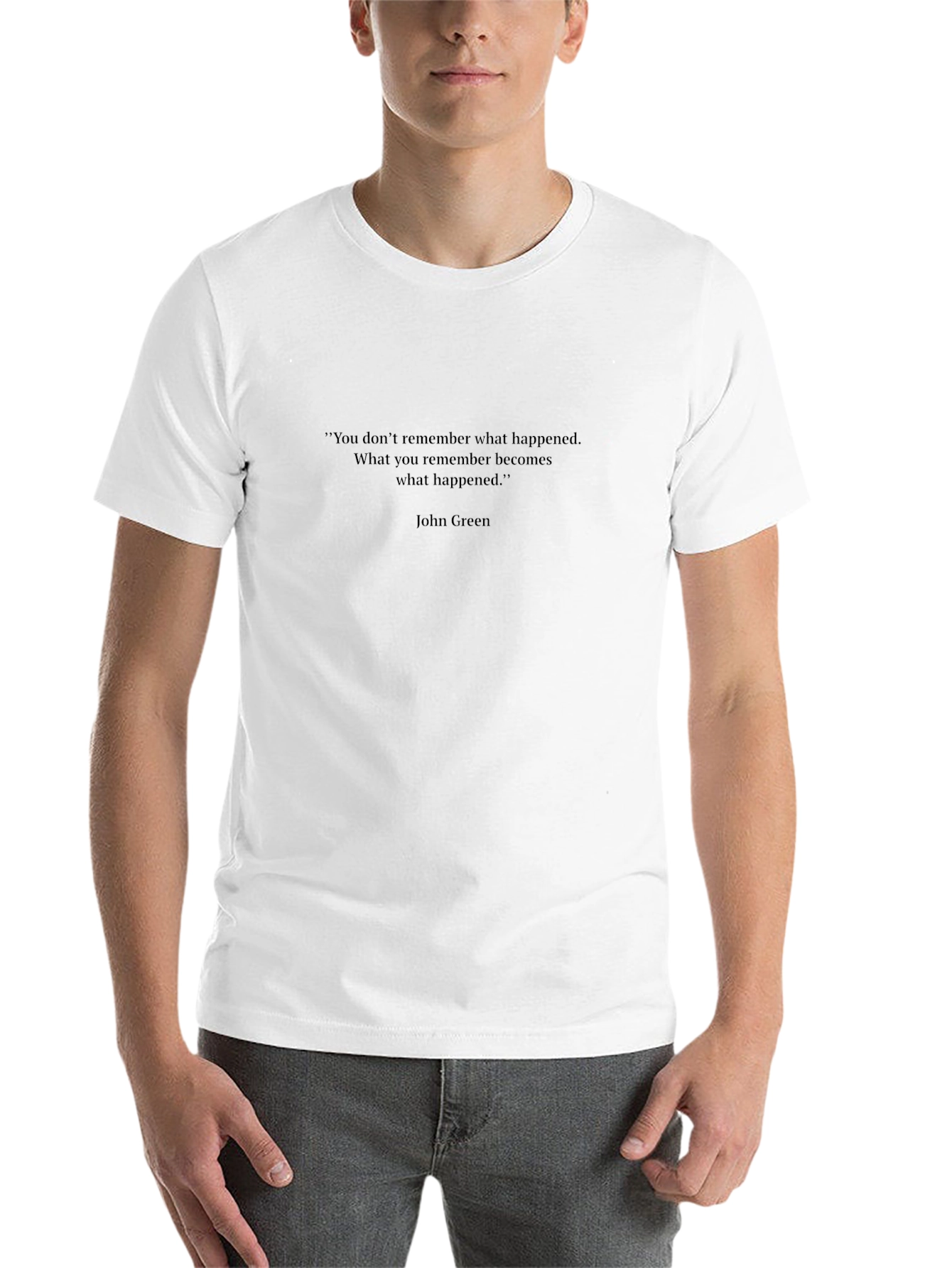 Mens Black T-Shirt with Quote from John Green