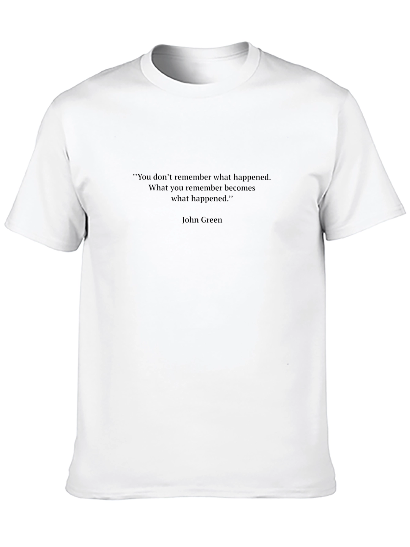 Mens Black T-Shirt with Quote from John Green