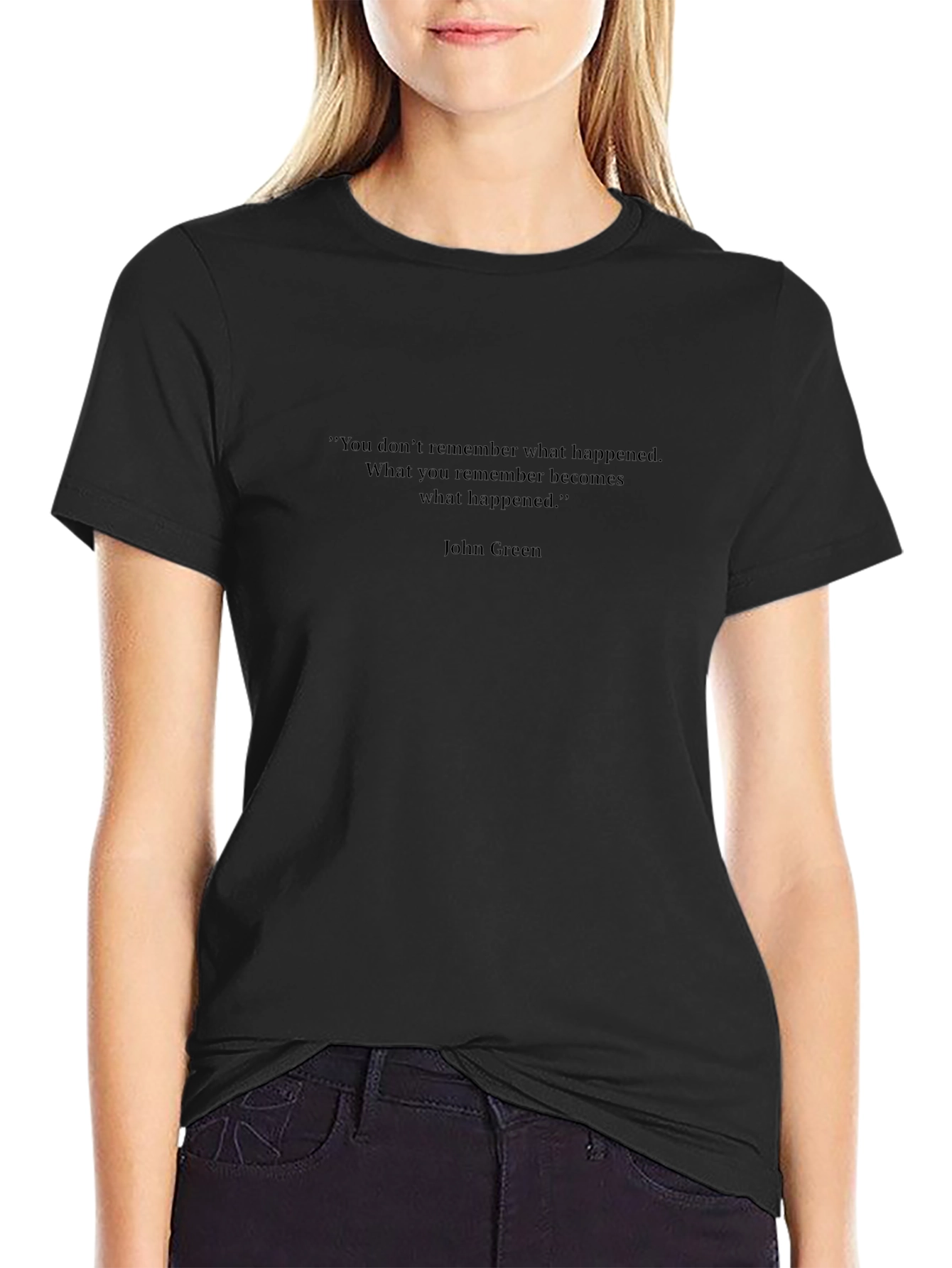 Mens Black T-Shirt with Quote from John Green