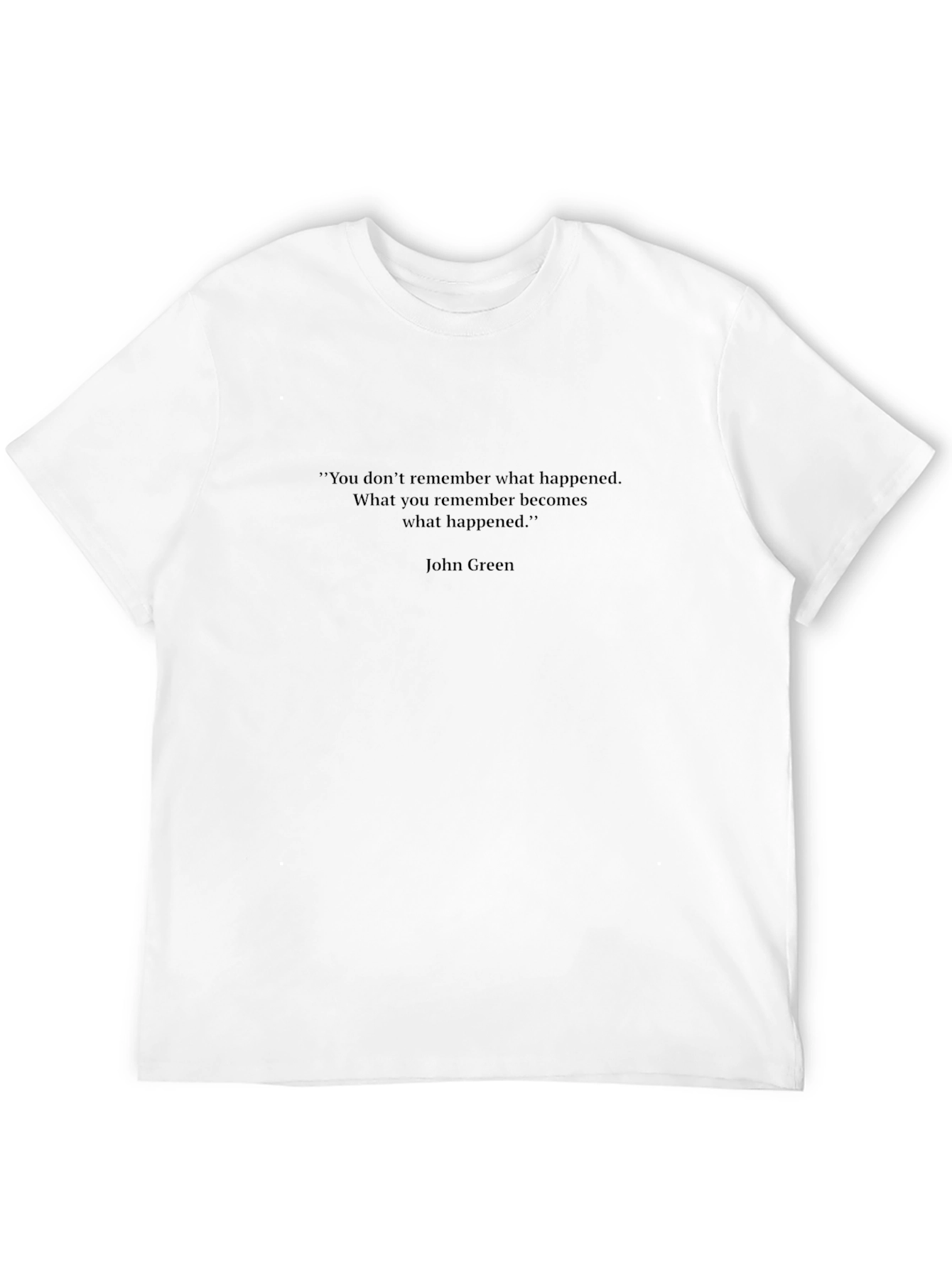 Mens Black T-Shirt with Quote from John Green