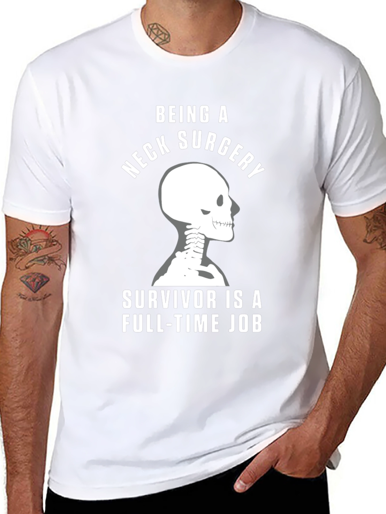 Neck Surgery Survivor T-Shirt - Full-Time Job Tee