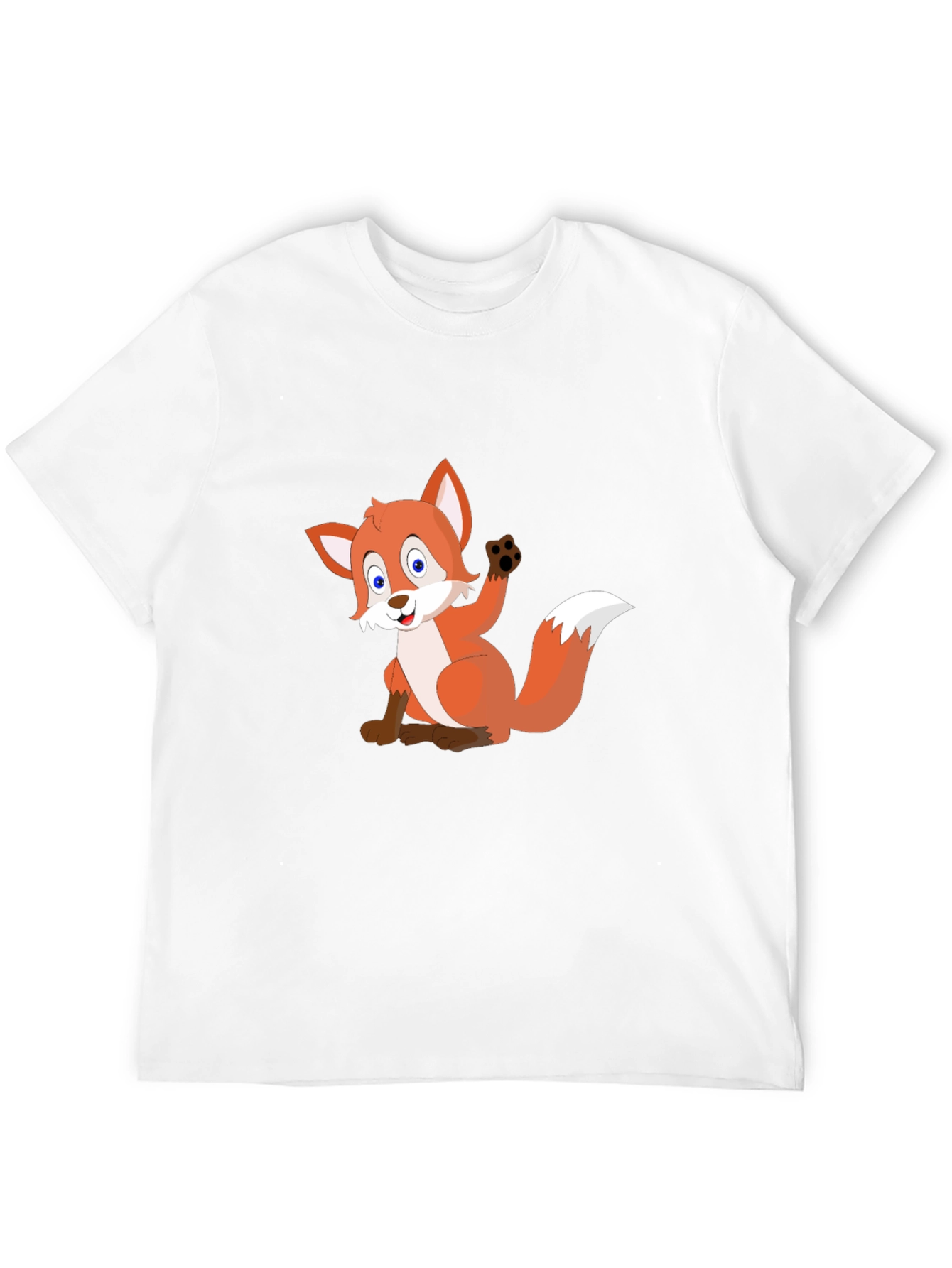 Cartoon Fox Black T-Shirt