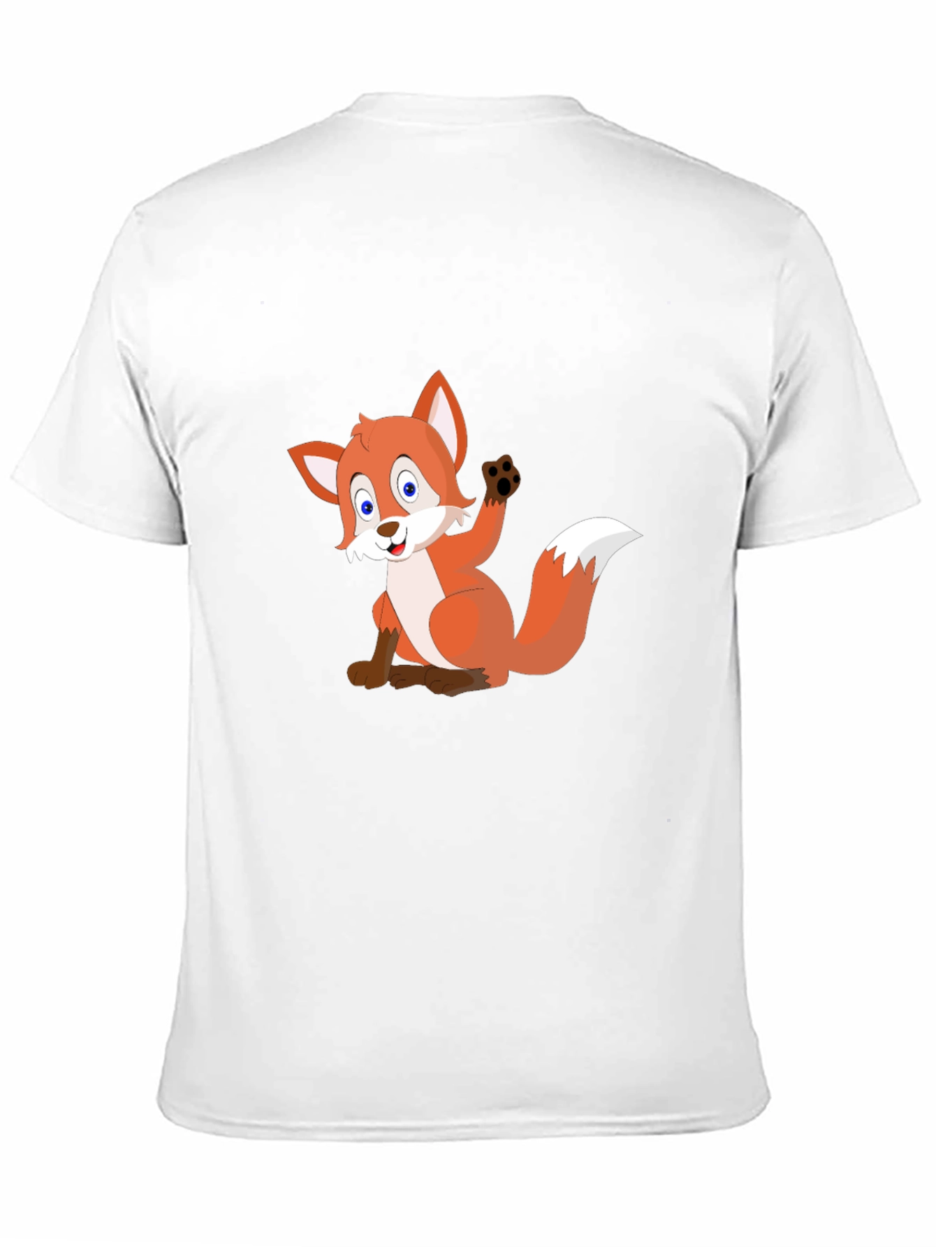 Cartoon Fox Black T-Shirt