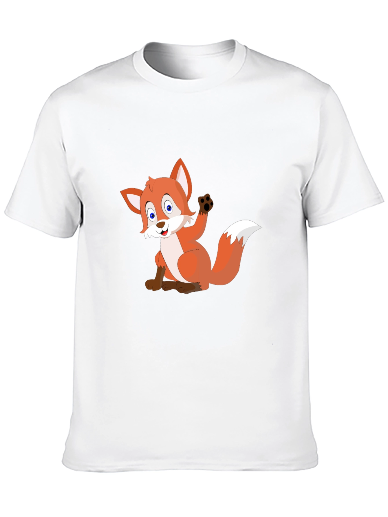 Cartoon Fox Black T-Shirt