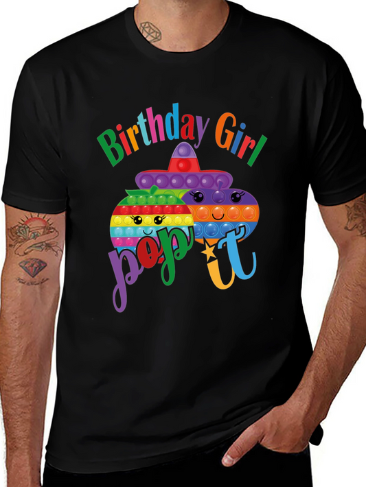 Birthday Girl Pop It T-Shirt - Fun Colorful Graphic Tee