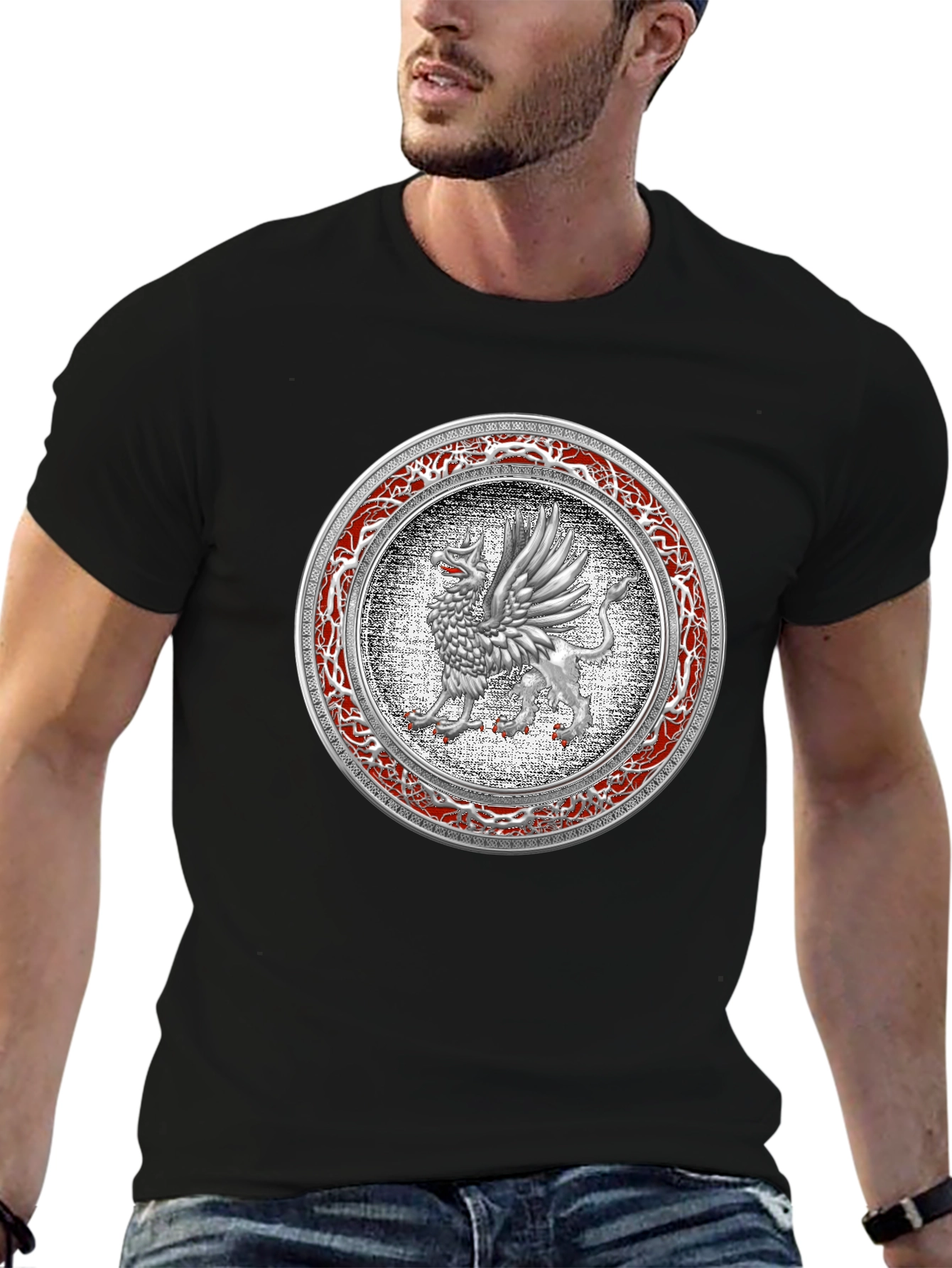 Griffin Shield Graphic T-Shirt - Black