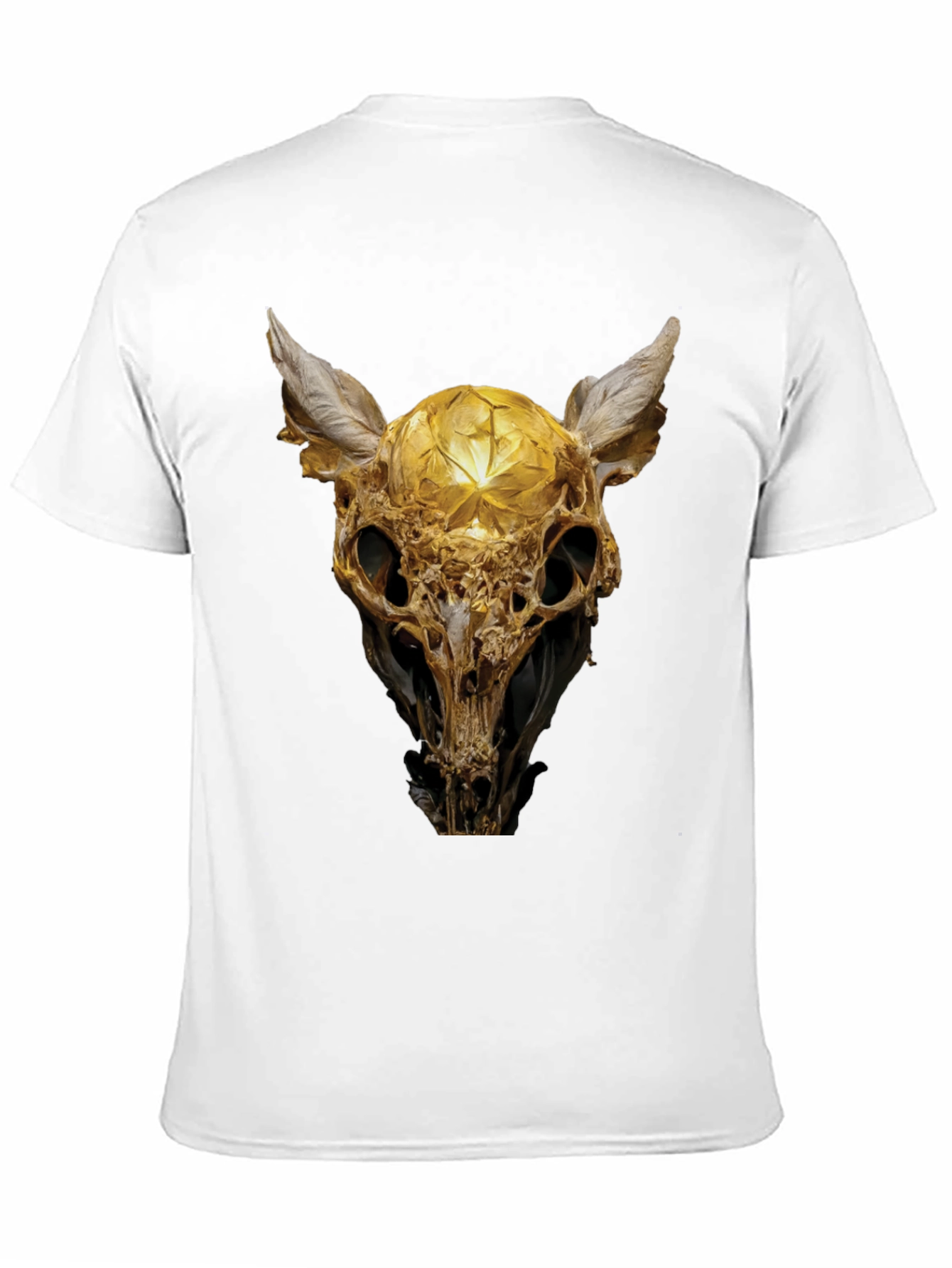 Golden Skull Art Graphic Print T-Shirt