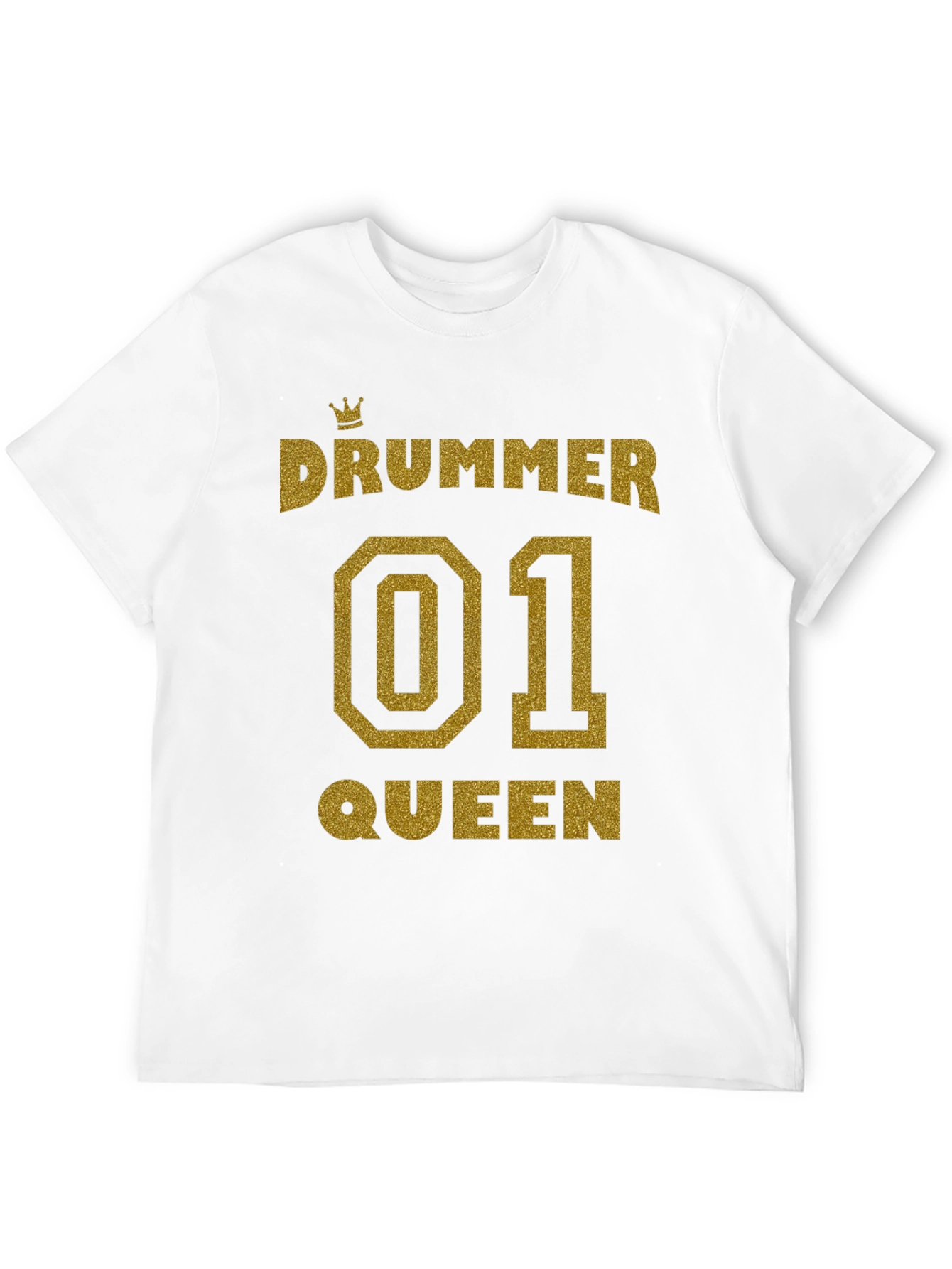 Drummer Queen 01 Glitter Print T-Shirt