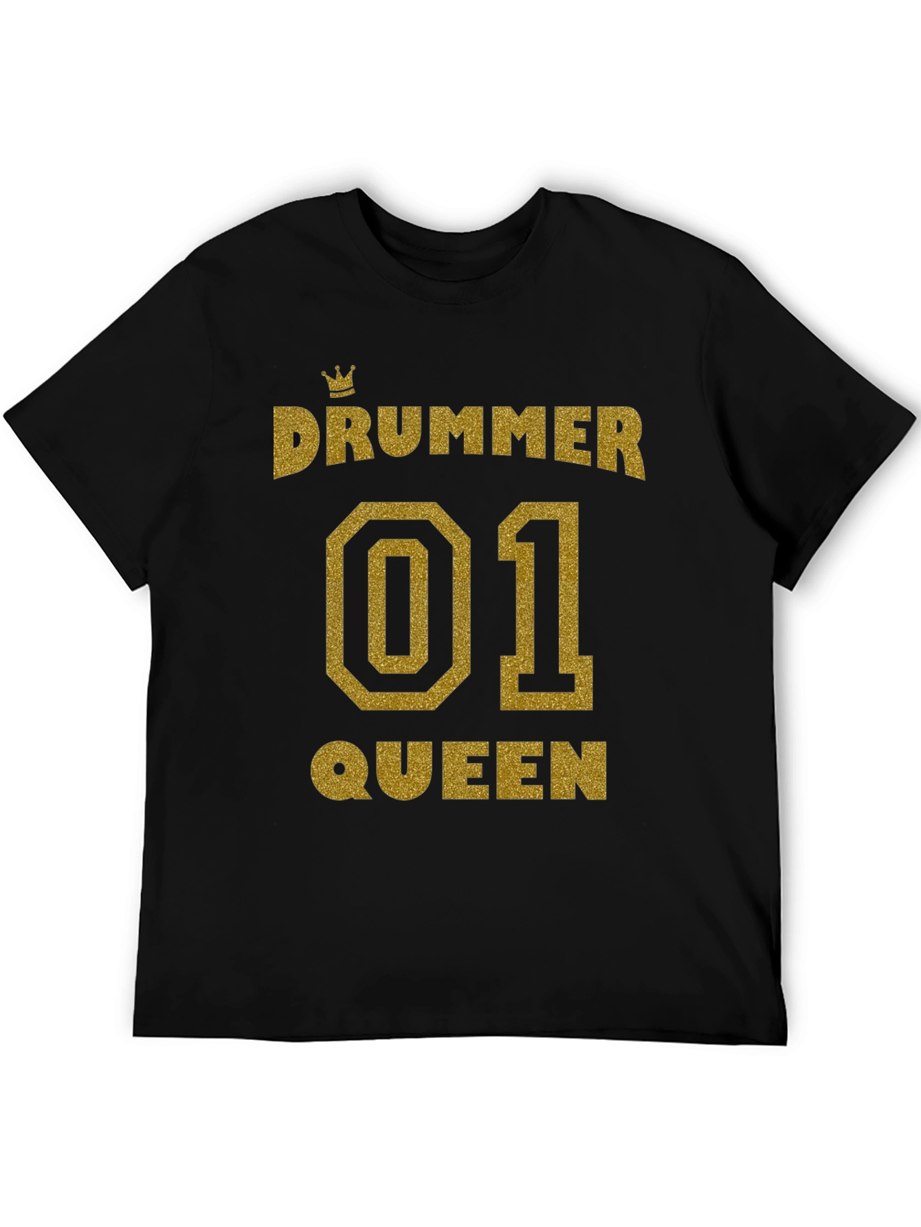 Drummer Queen 01 Glitter Print T-Shirt