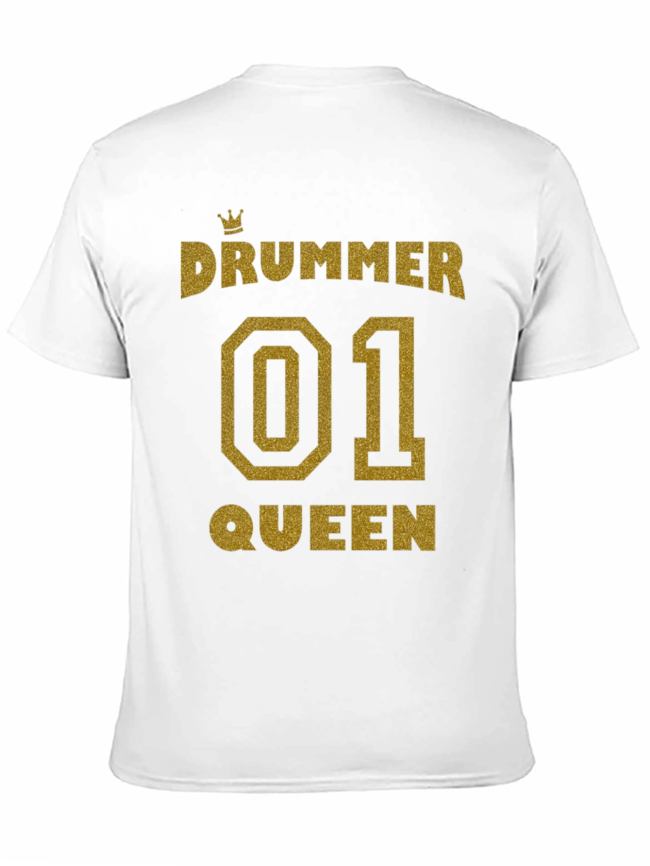 Drummer Queen 01 Glitter Print T-Shirt