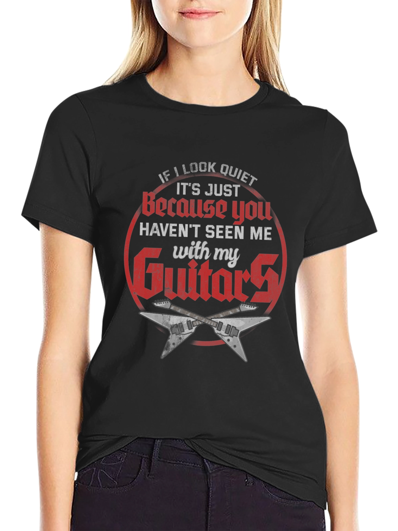 Quiet? Guitar T-Shirt - Rock Music