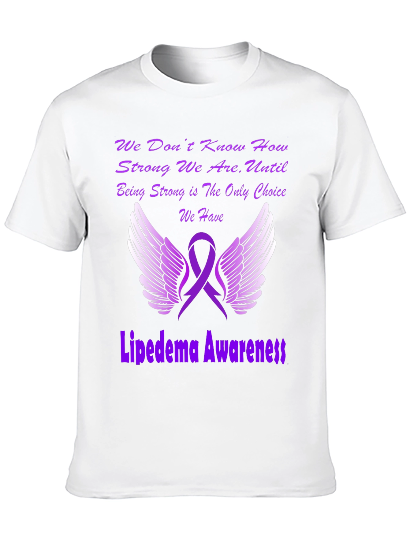 Lipedema Awareness T-Shirt Purple Ribbon Angel Wings