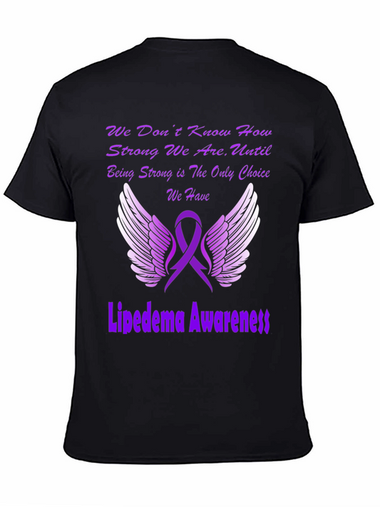 Lipedema Awareness T-Shirt Purple Ribbon Angel Wings