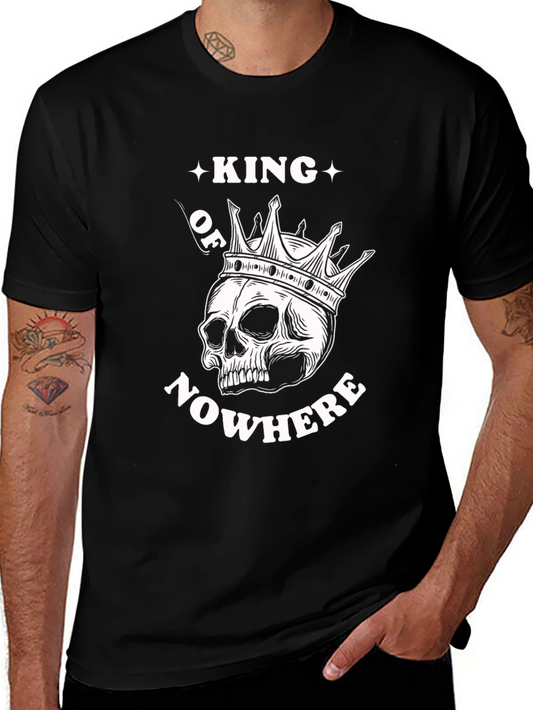 King of Nowhere Skull Graphic Tee - Black Cotton T-Shirt
