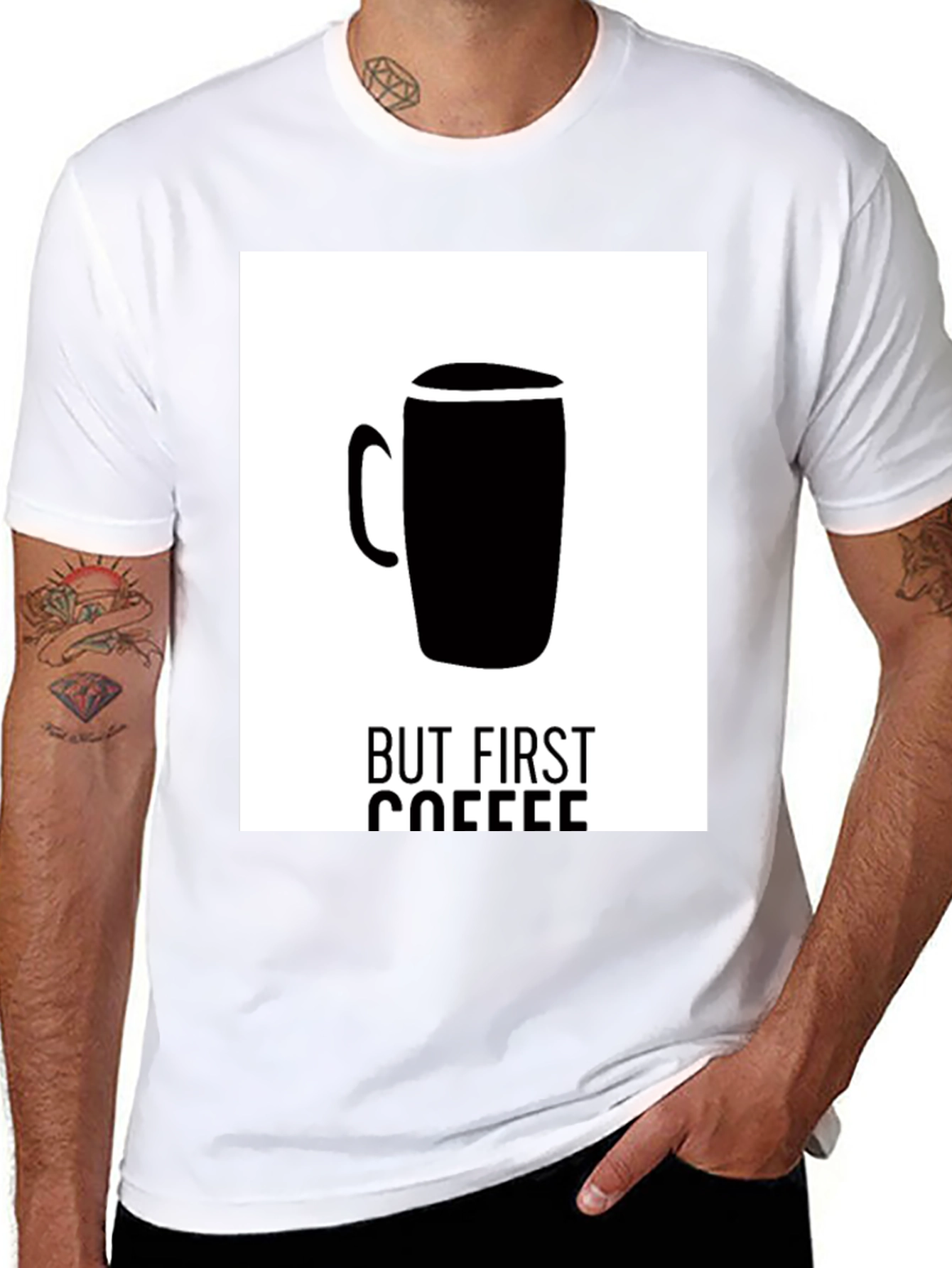 But First Coffee Black T-Shirt - Graphic Tee