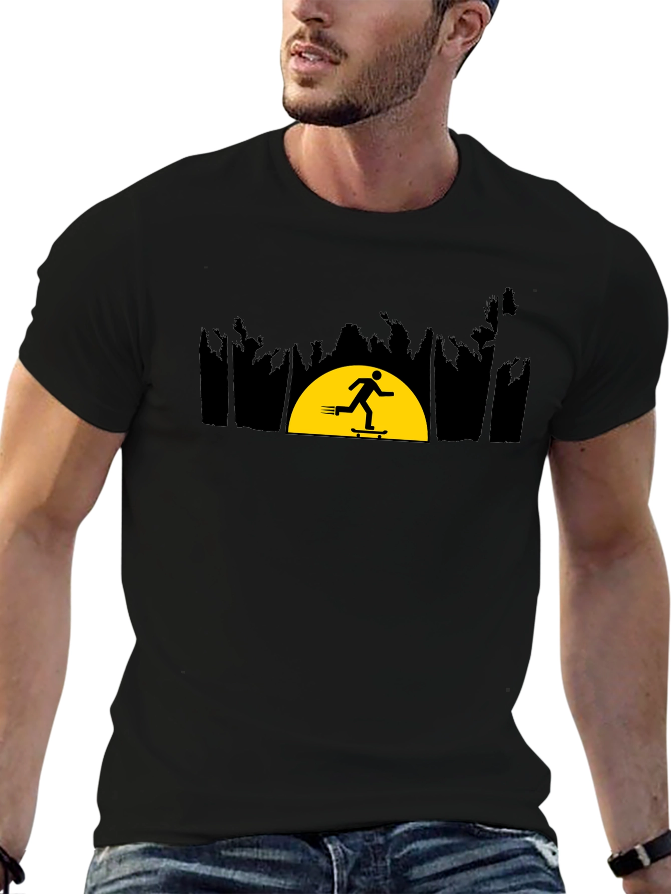 Skateboarder Sunset Graphic Tee