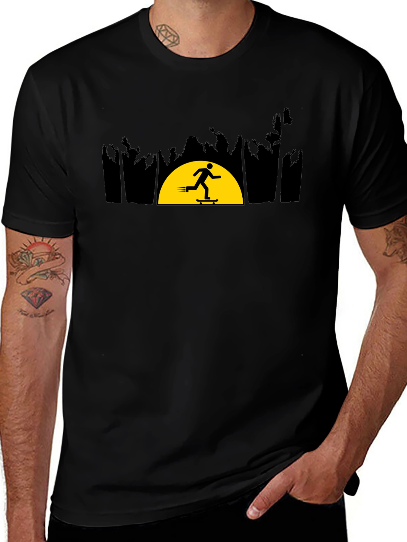 Skateboarder Sunset Graphic Tee