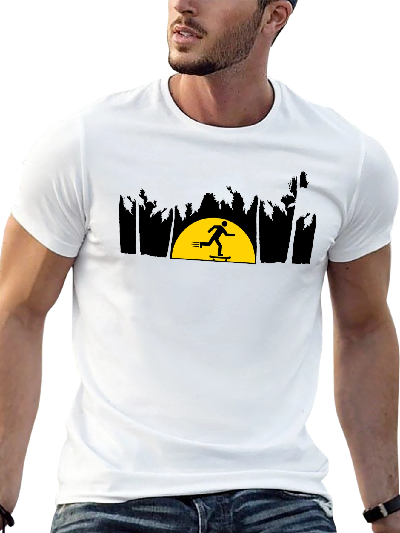 Skateboarder Sunset Graphic Tee