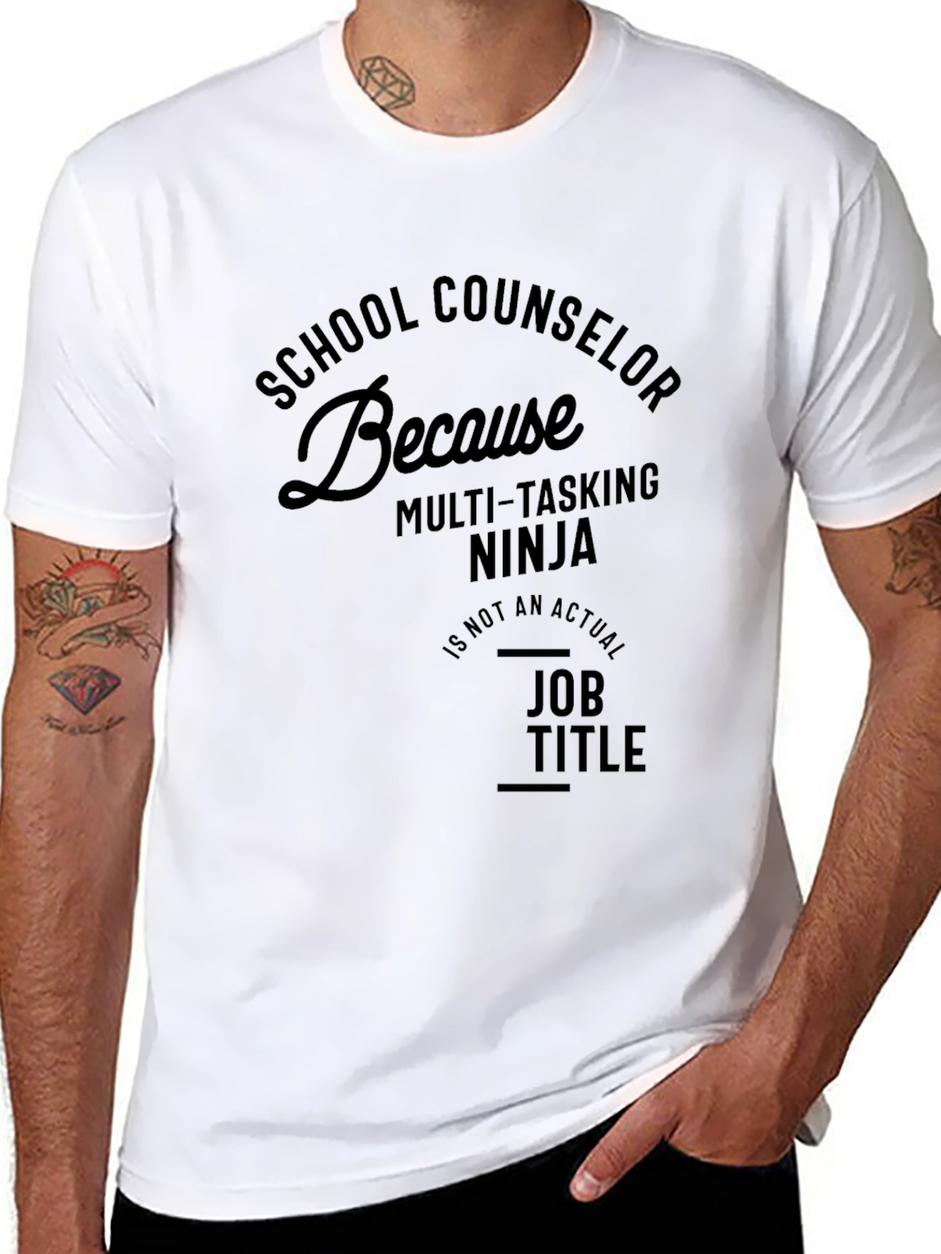 School Counselor Multi-Tasking Ninja Job Title T-Shirt