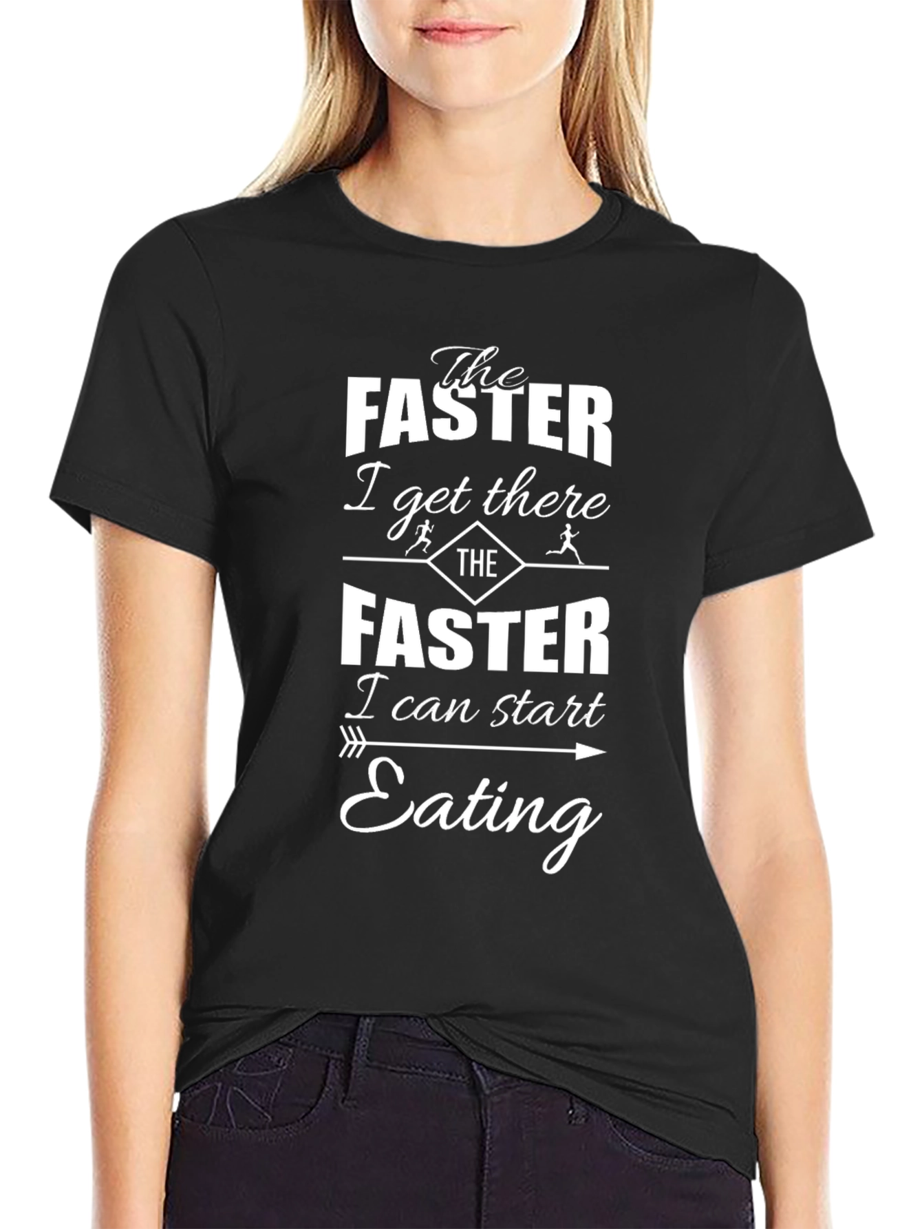 Funny Running T-Shirt: The Faster I Eat