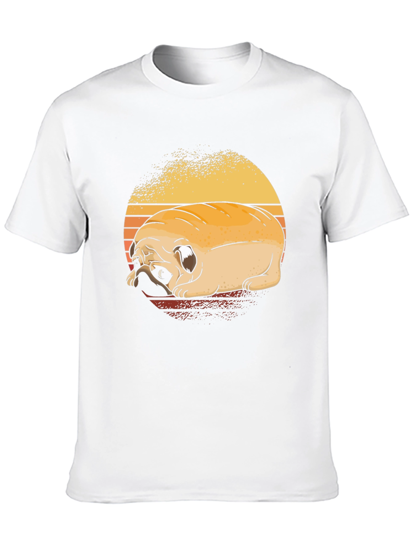 Sad Pug Dog Graphic Black T-Shirt