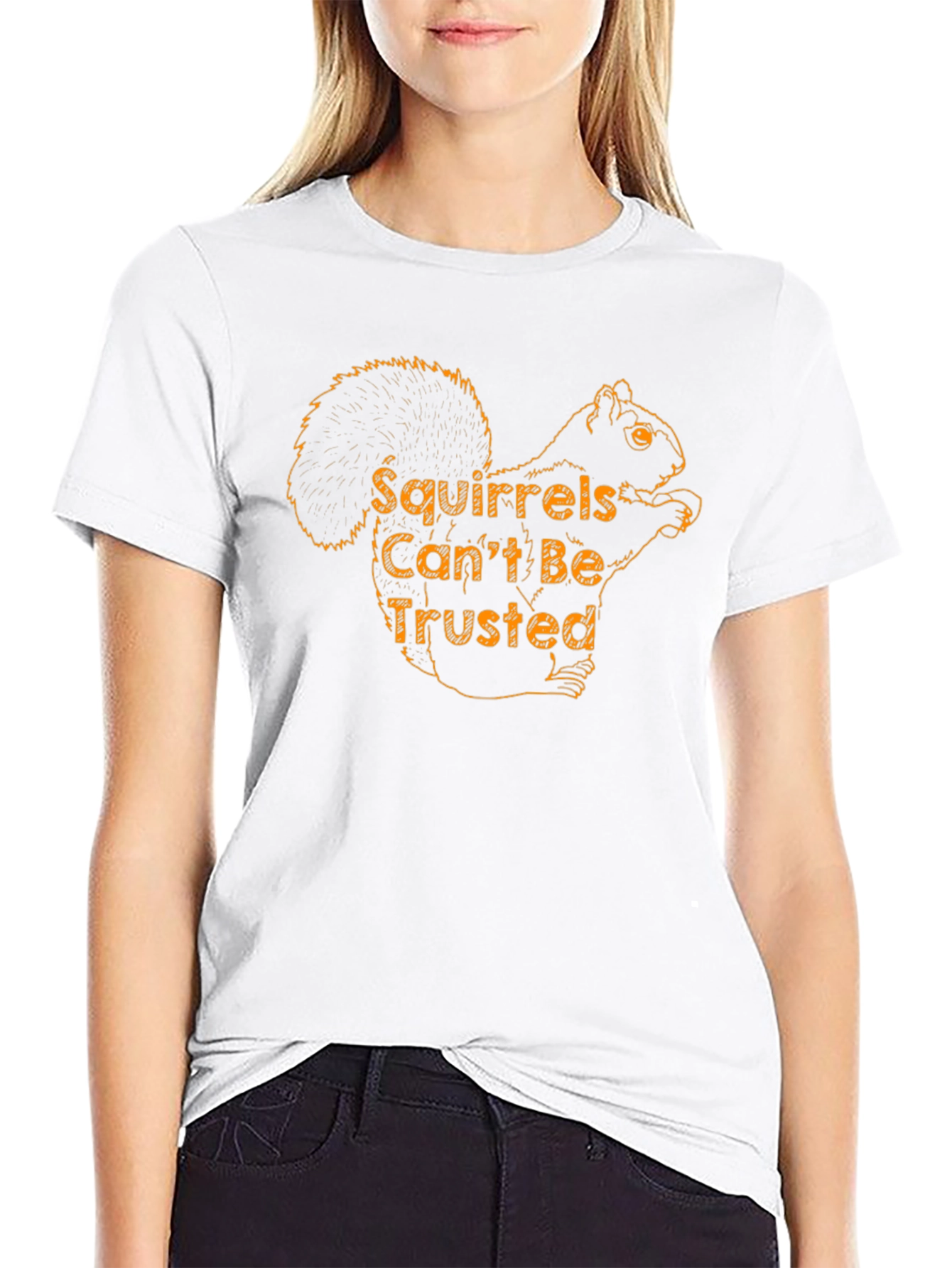 Squirrels Cant Be Trusted - Black T-Shirt