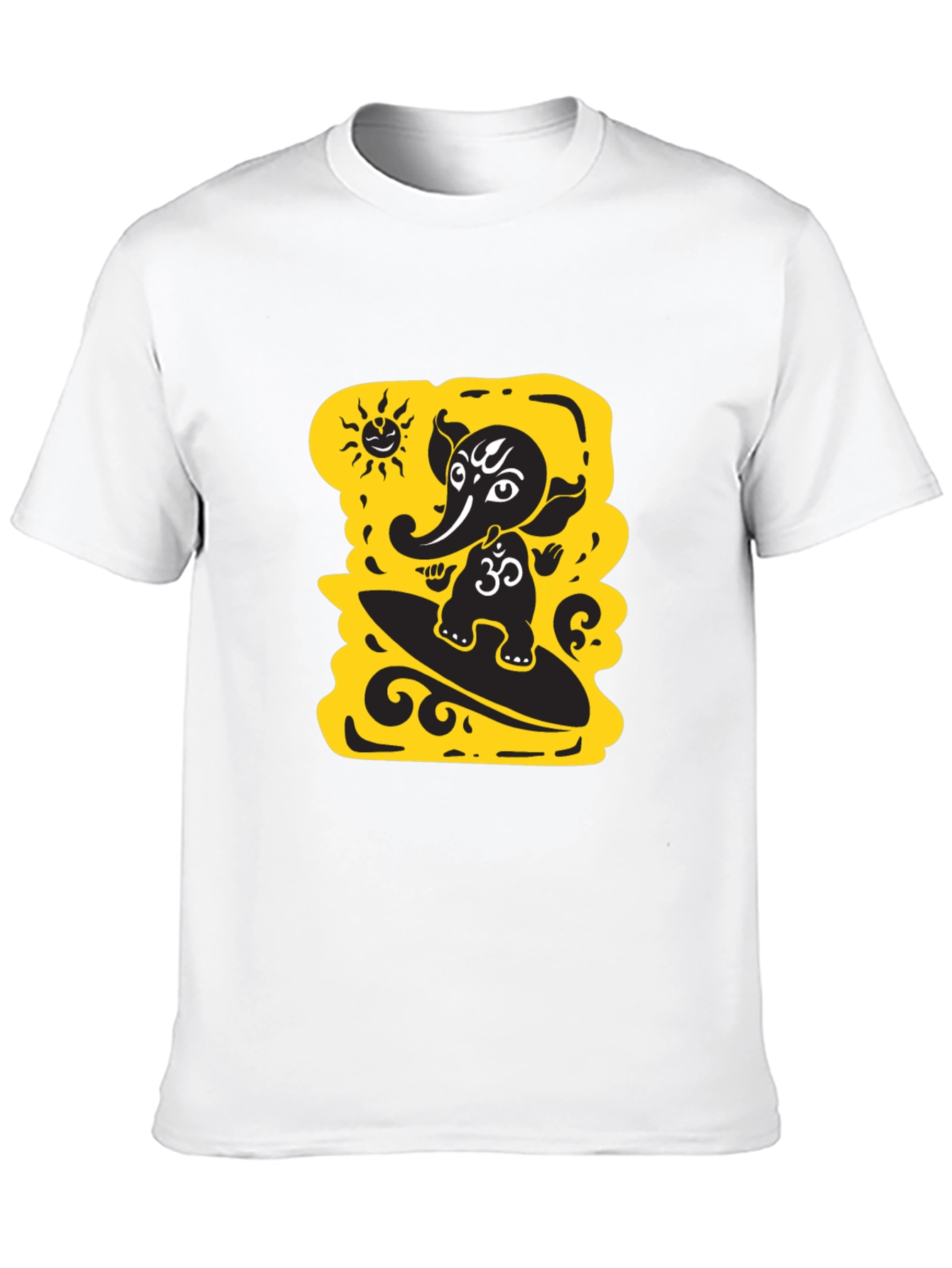Surfing Ganesha Black T-Shirt