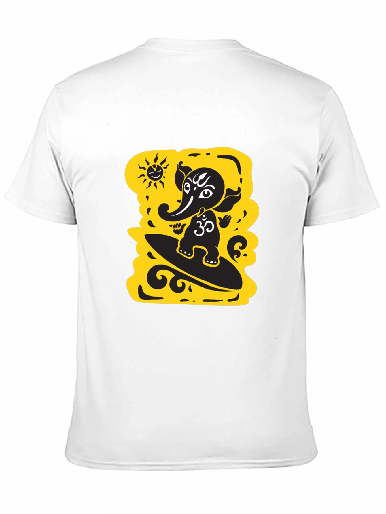 Surfing Ganesha Black T-Shirt